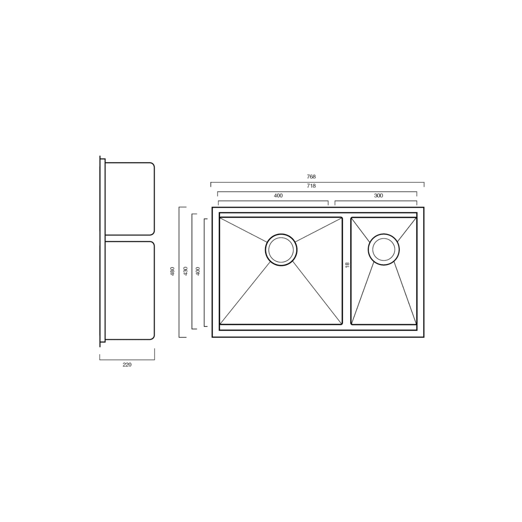Sink Station 400 x 300 | 400 x 400 + 300 x 400
