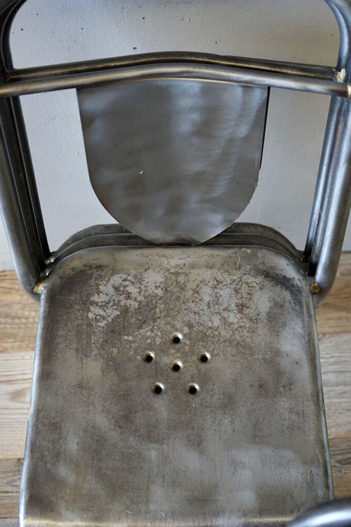 Set of 4 French Industrial Steel Chairs