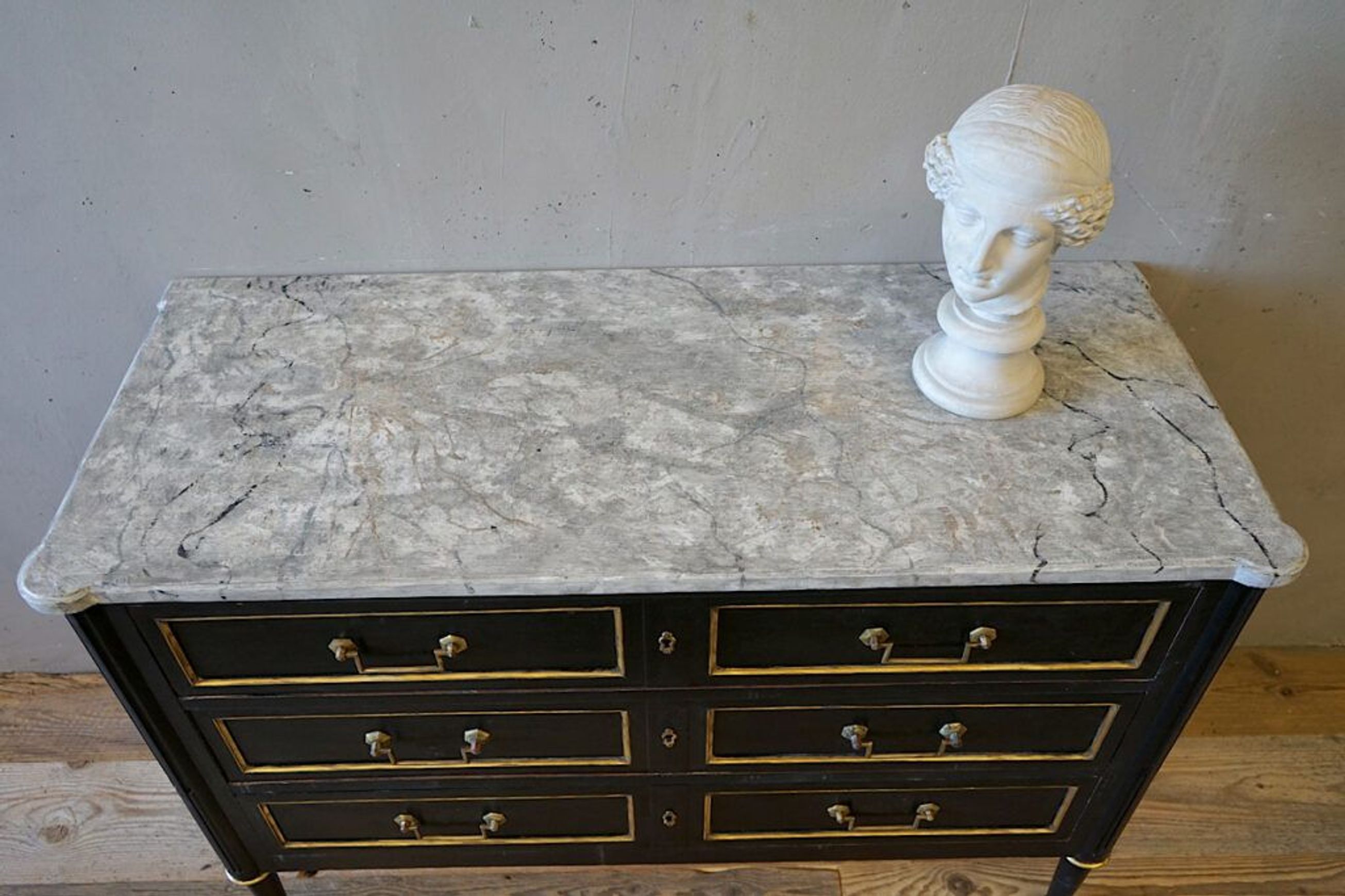 French Louis XVI Black Commode