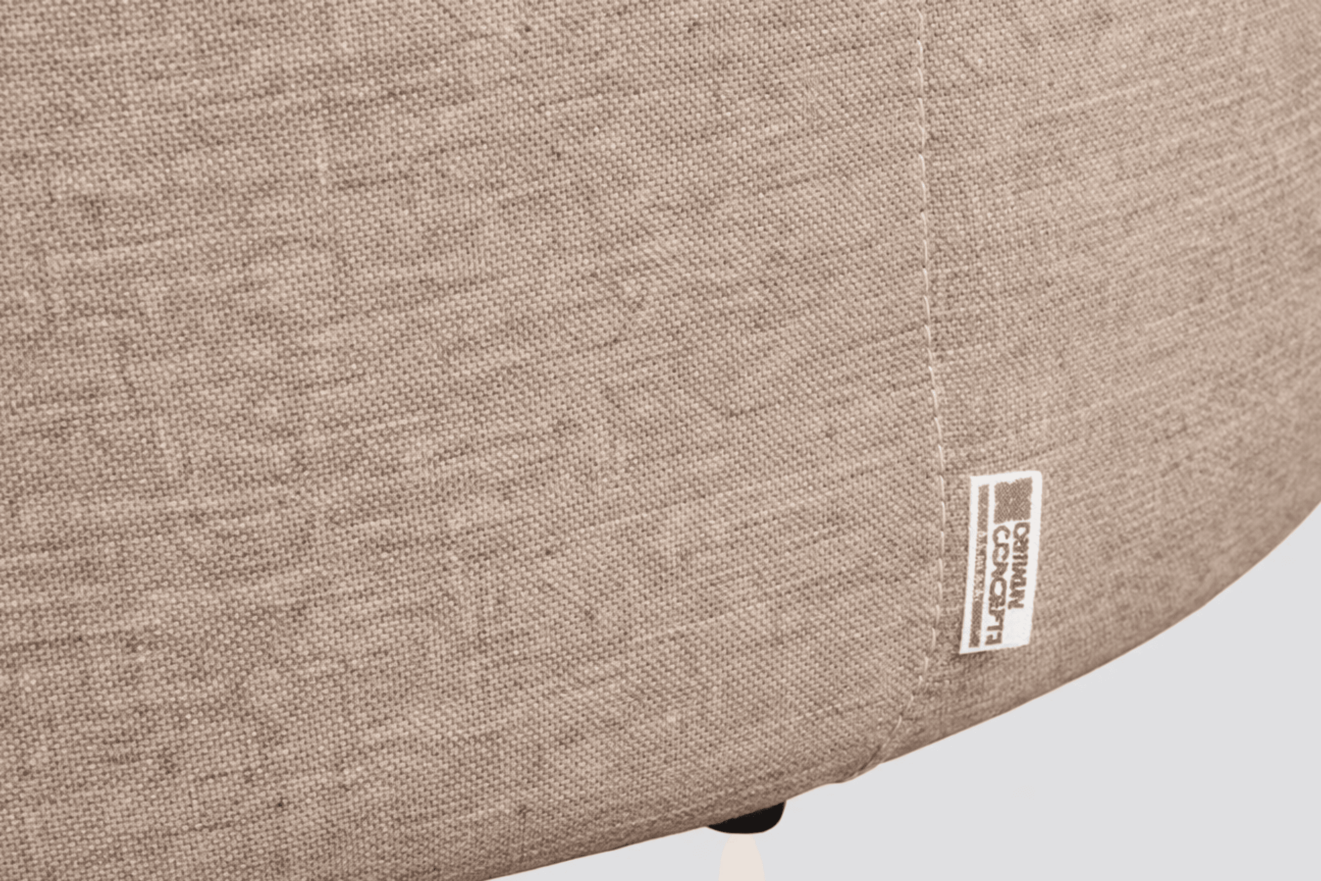 Sunbrella Round Pouf Ottoman - Taupe Chine