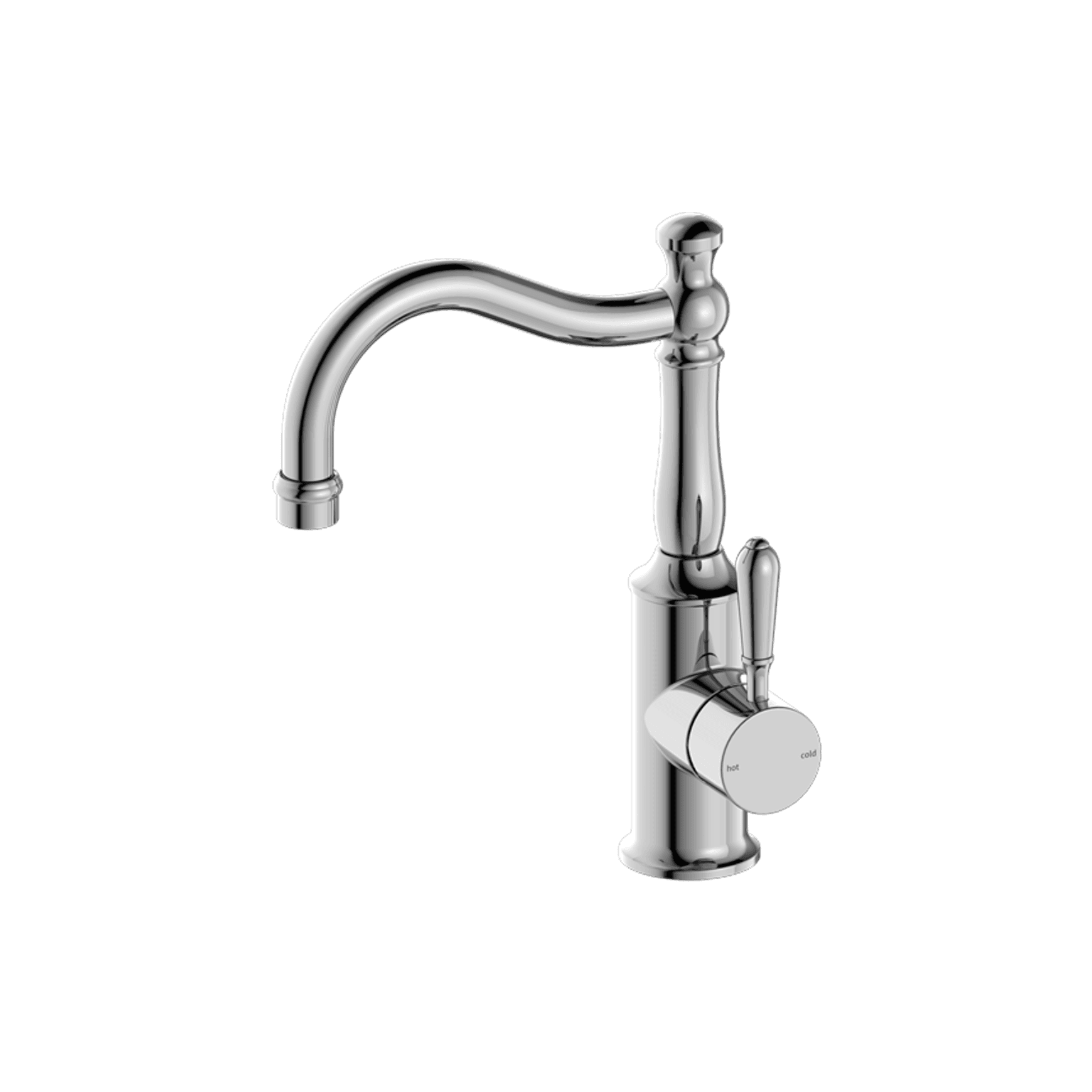 York Basin Mixer Hook Spout With Metal Lever Chrome