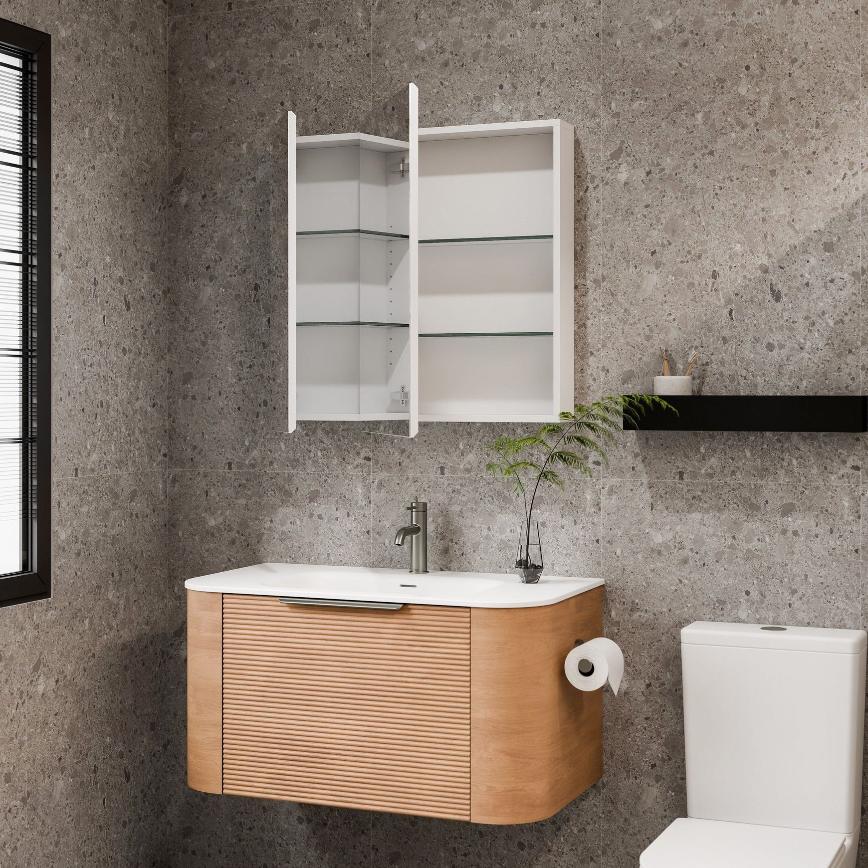 Luxe 750mm Mirror Cabinet | 2 Door
