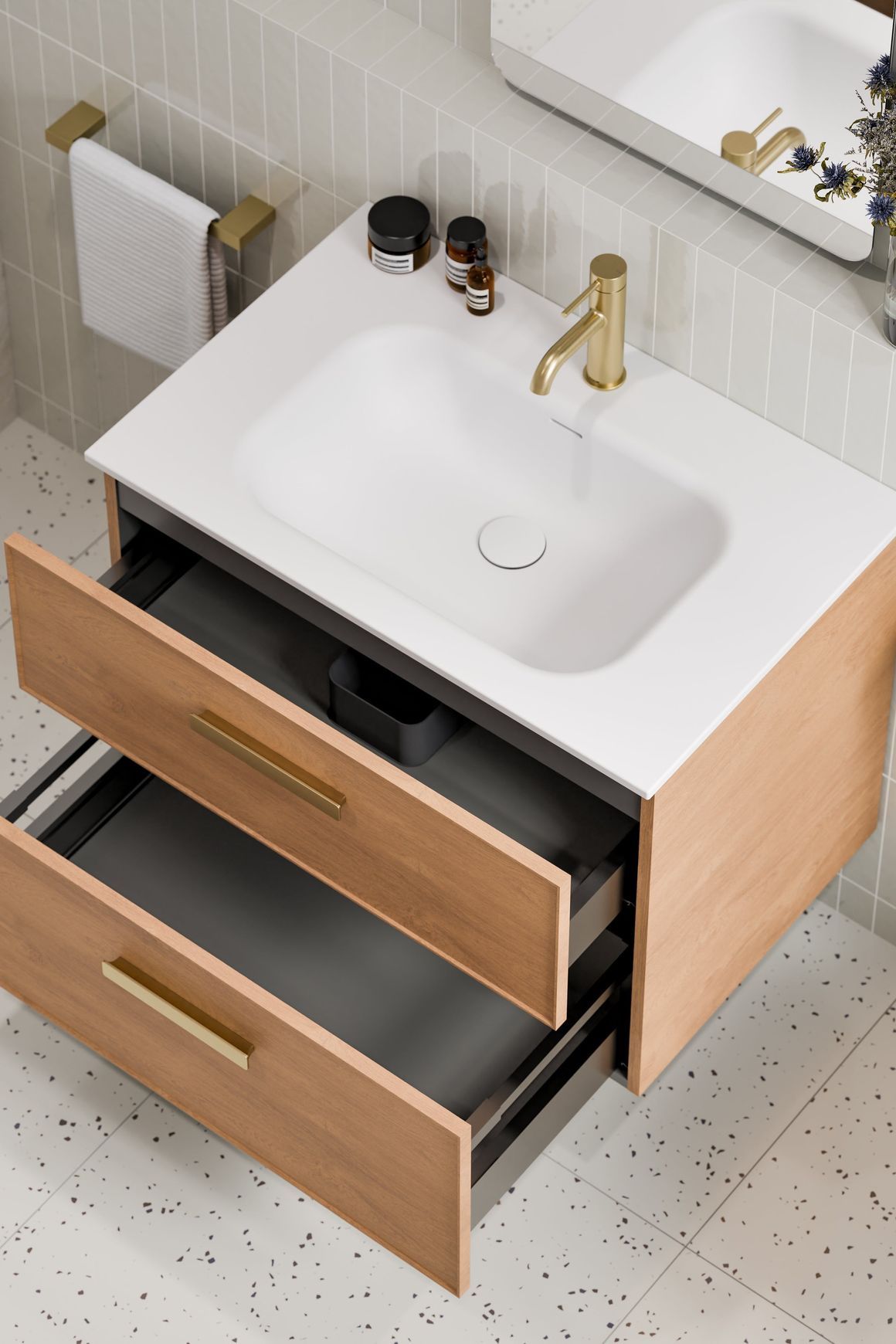 Lineare 750 Vanity | 2 Drawer | Inset Basin