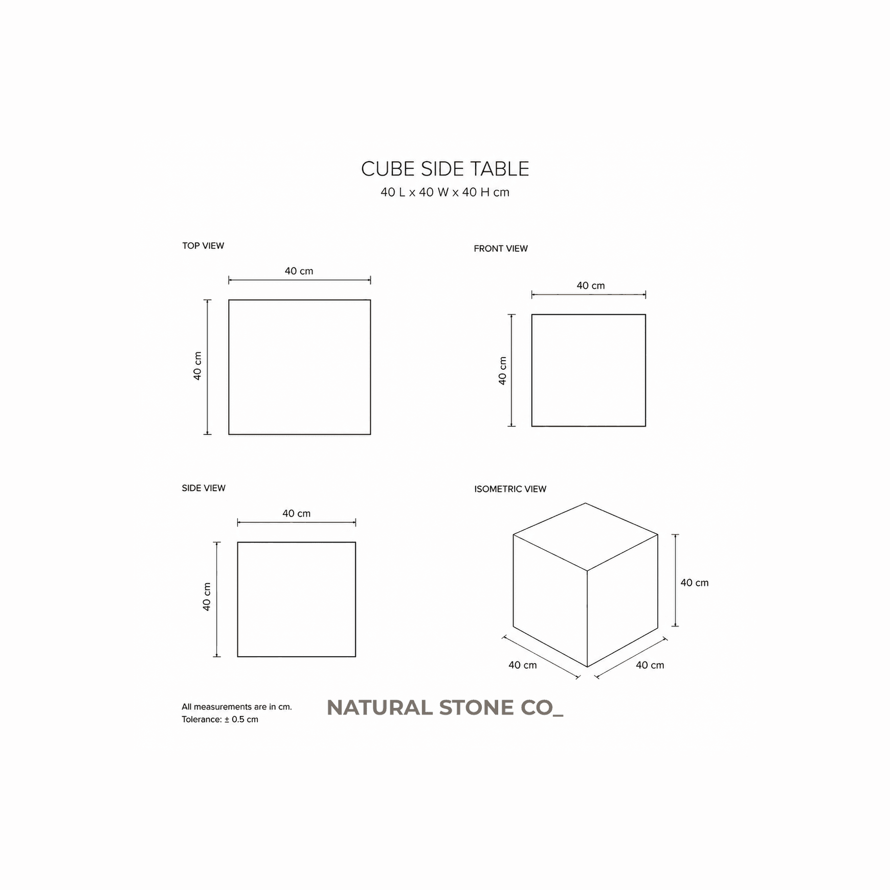 Cube Side Table - Rosso Levanto Marble
