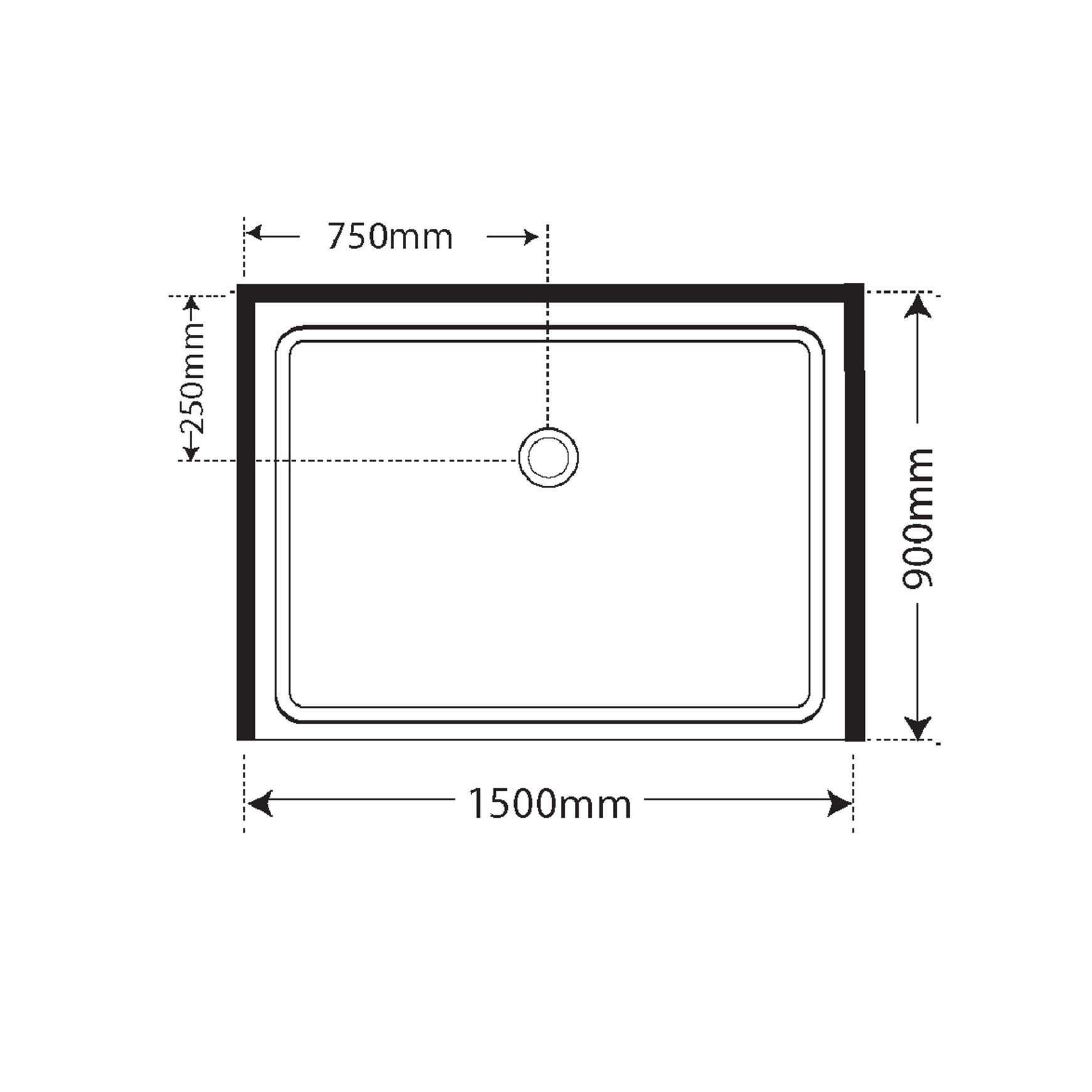 Premier Frameless Alcove Sliding Door Shower 900x1500x900