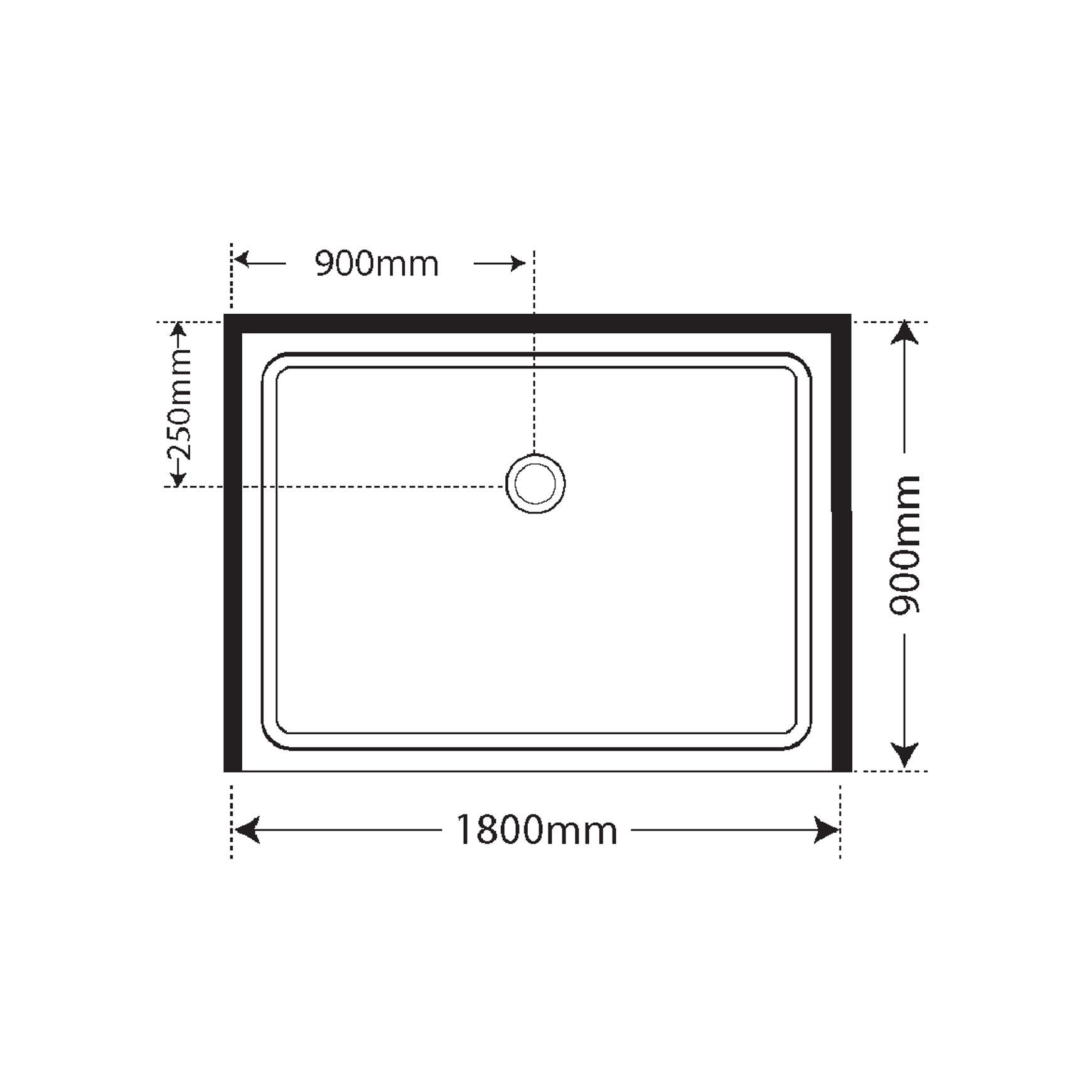 Premier Frameless Alcove Sliding Door Shower 900x1800x900
