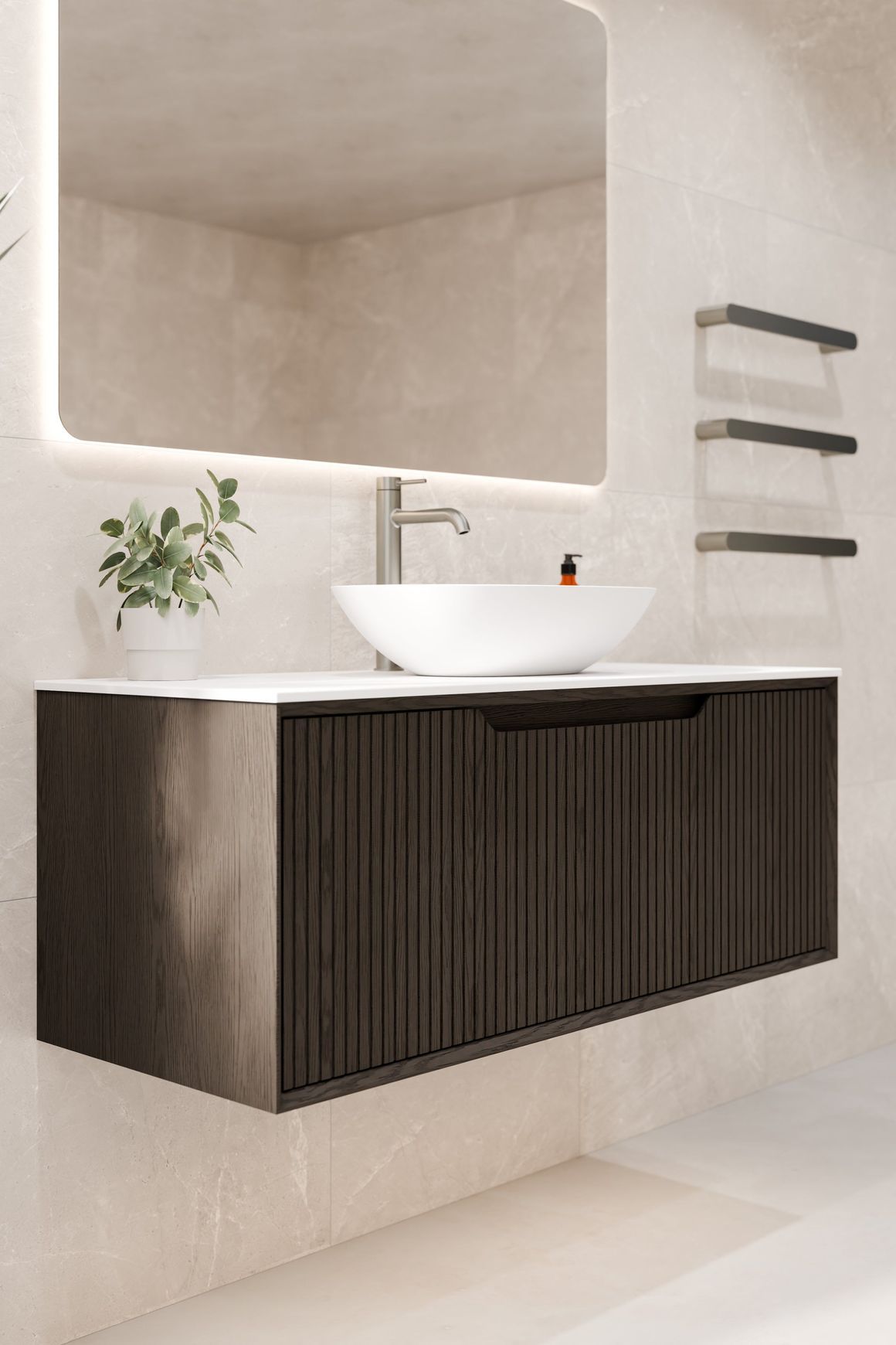 Aria 900 Vanity | Villastone Slab Top