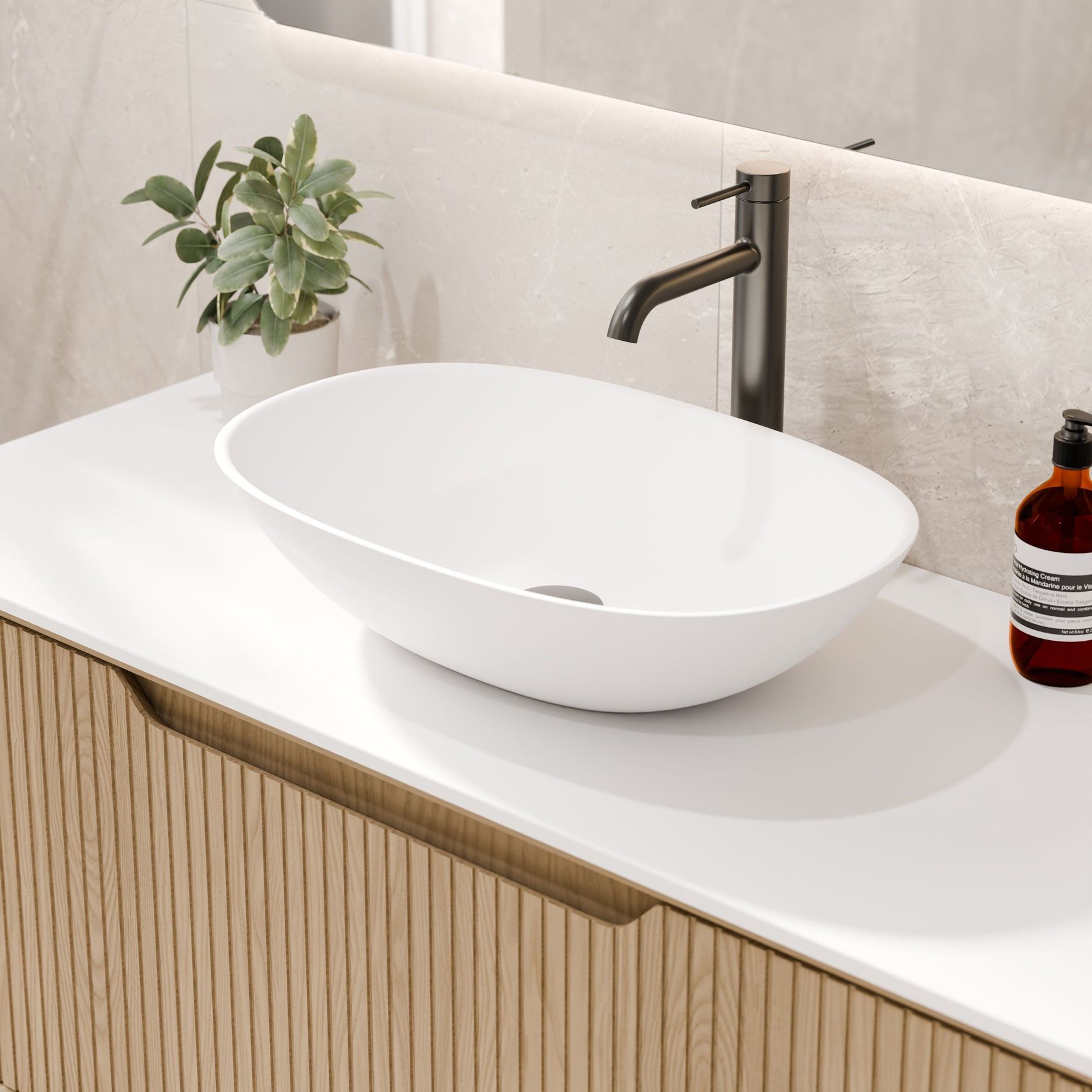 Aria 750 Wall Hung Vanity | Villastone Slab Top