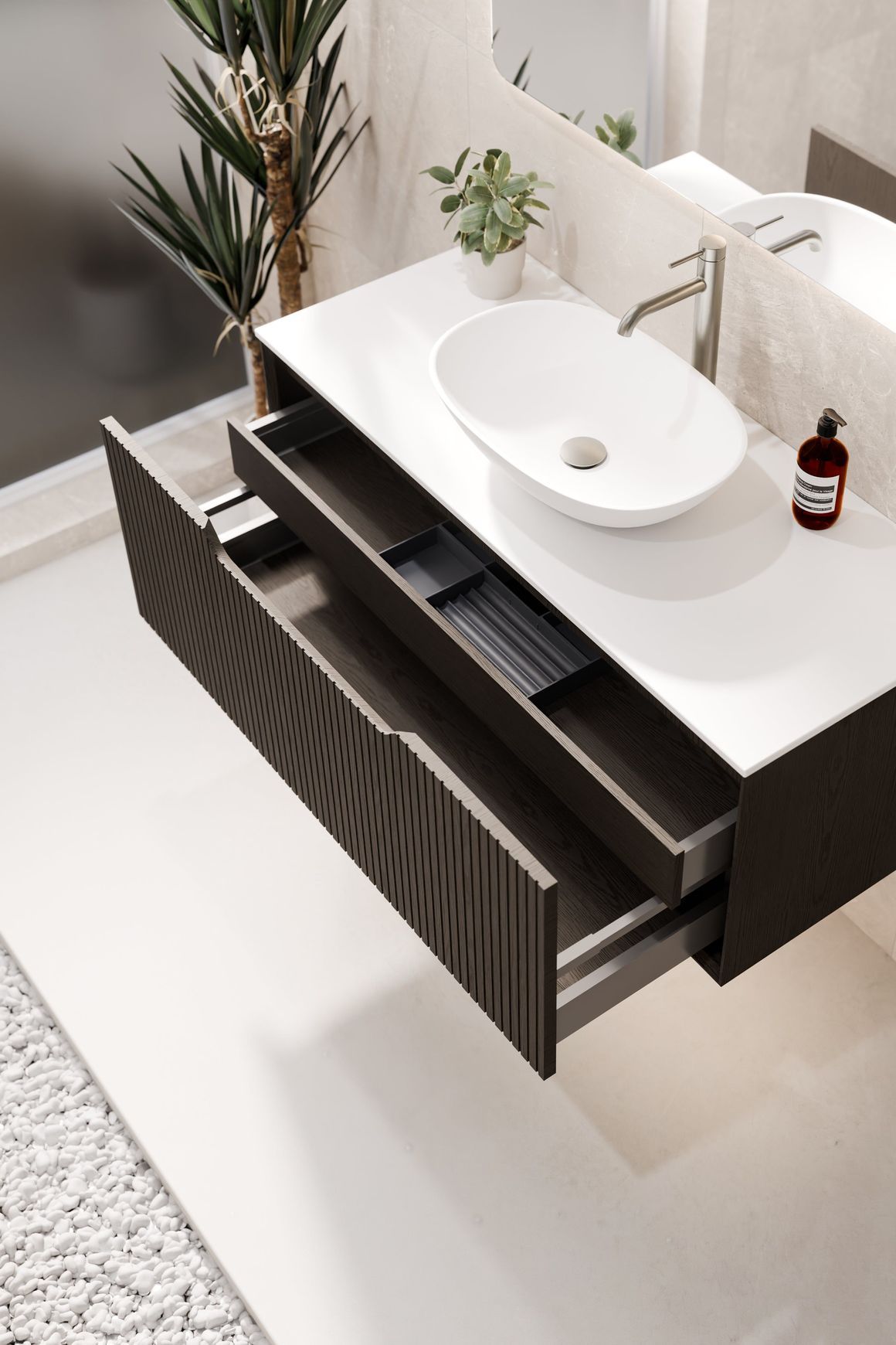 Aria 900 Vanity | Villastone Slab Top