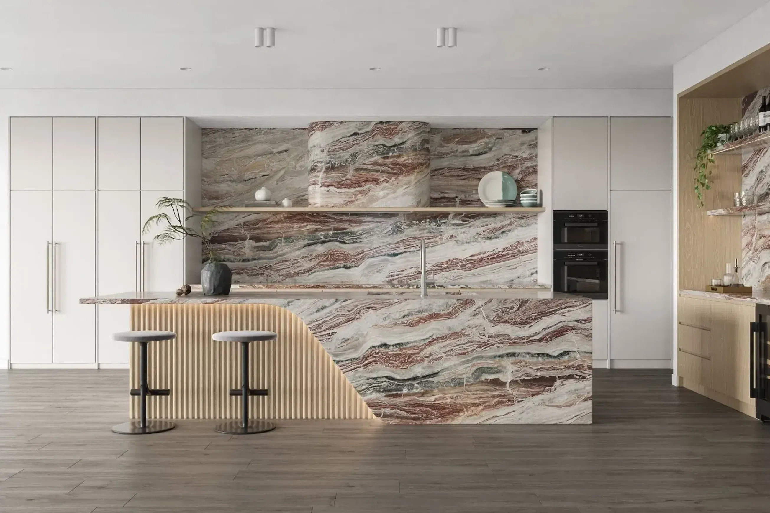 Arabescato Rosso Marble Benchtop