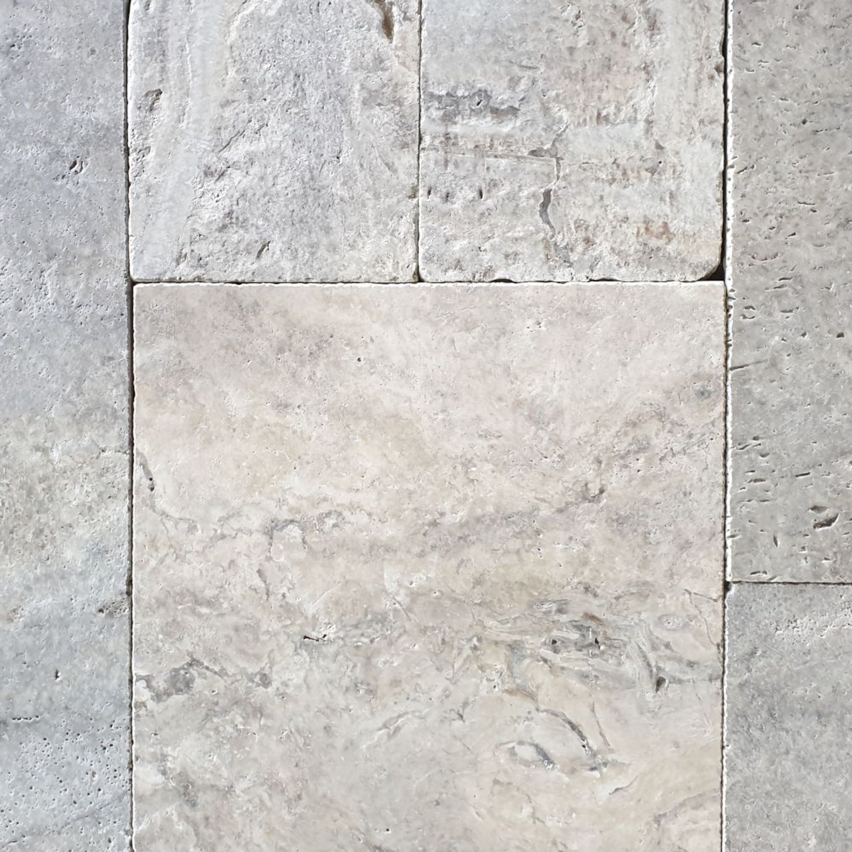 12mm Aqua Silver Travertine French Pattern Tiles