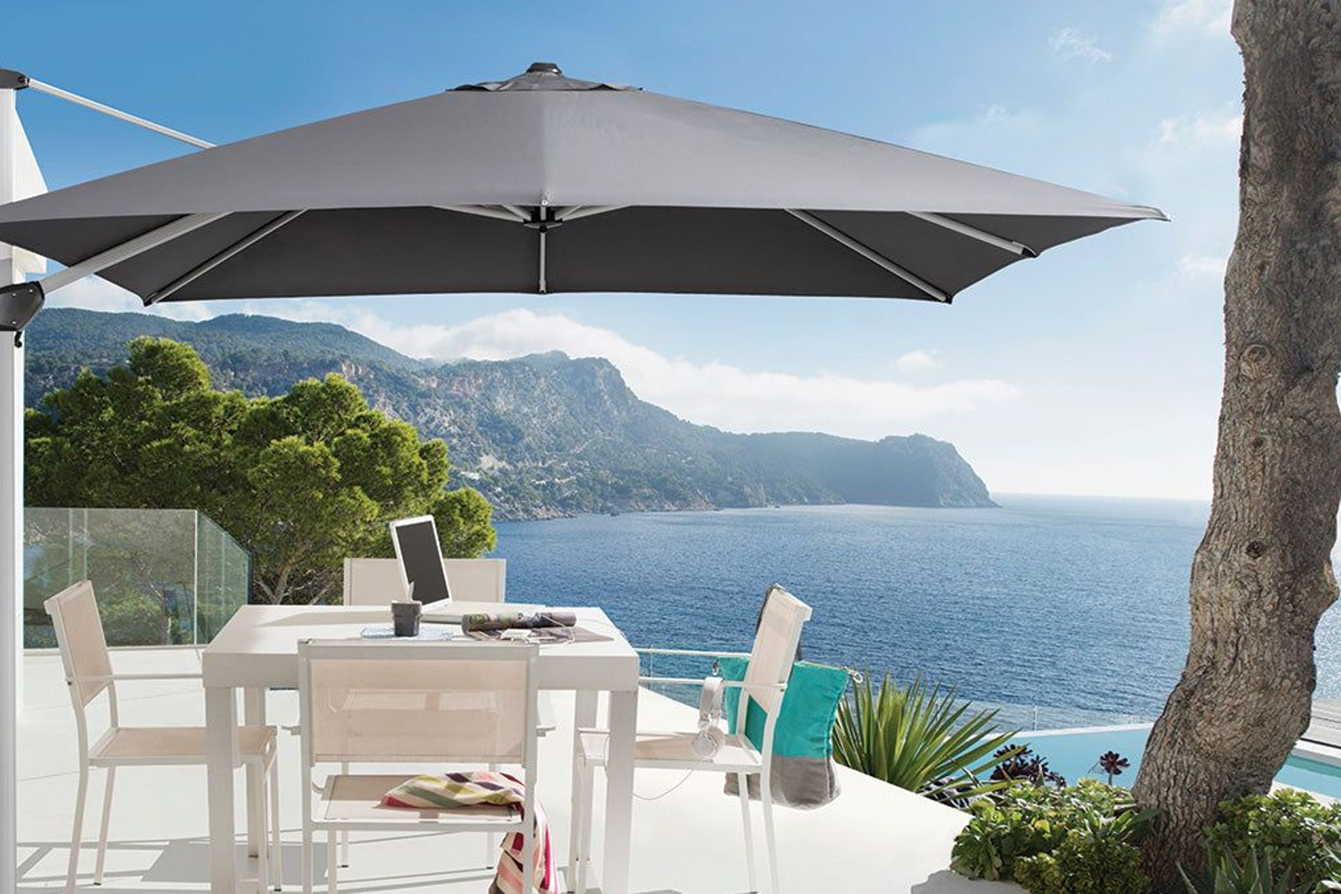 Aspen Cantilever Umbrella - Charcoal Grey - 2.5M / 3M
