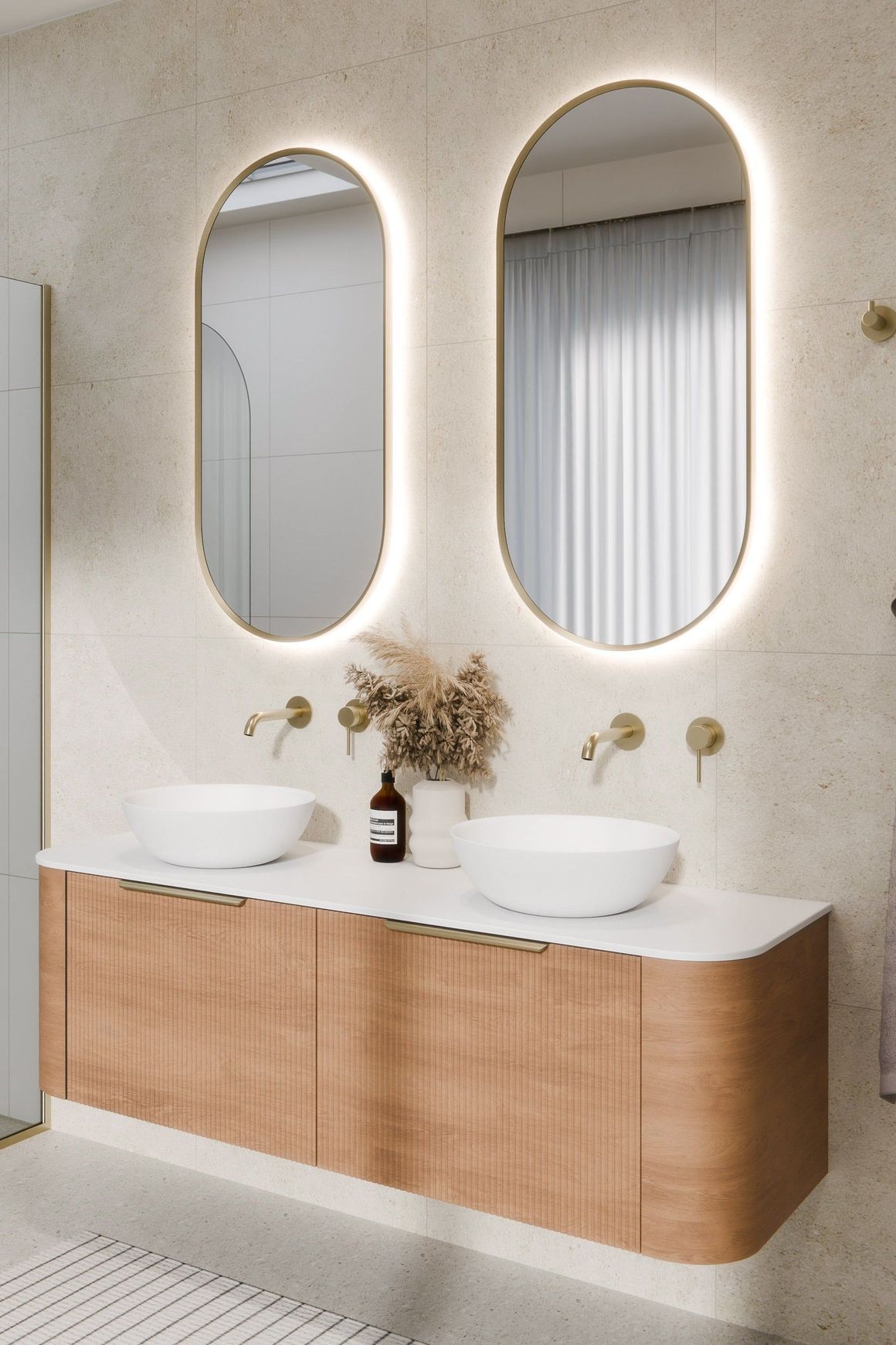 Aura Oval 500x1050 LED Mirror