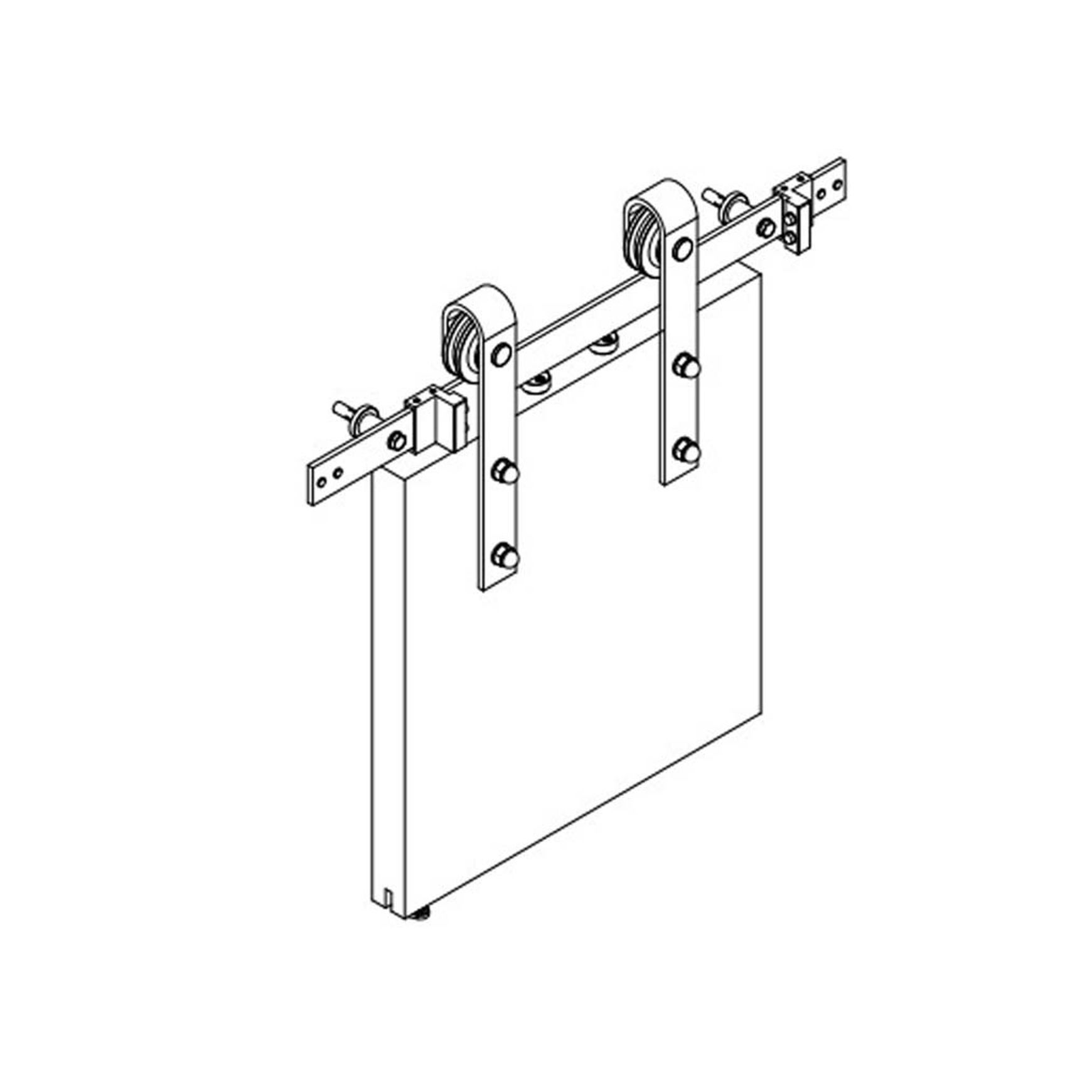Brio Open Bar Rail Timber 80 2000mm Stainless Steel For Top Hung Straight Sliding Panels OBF80-20