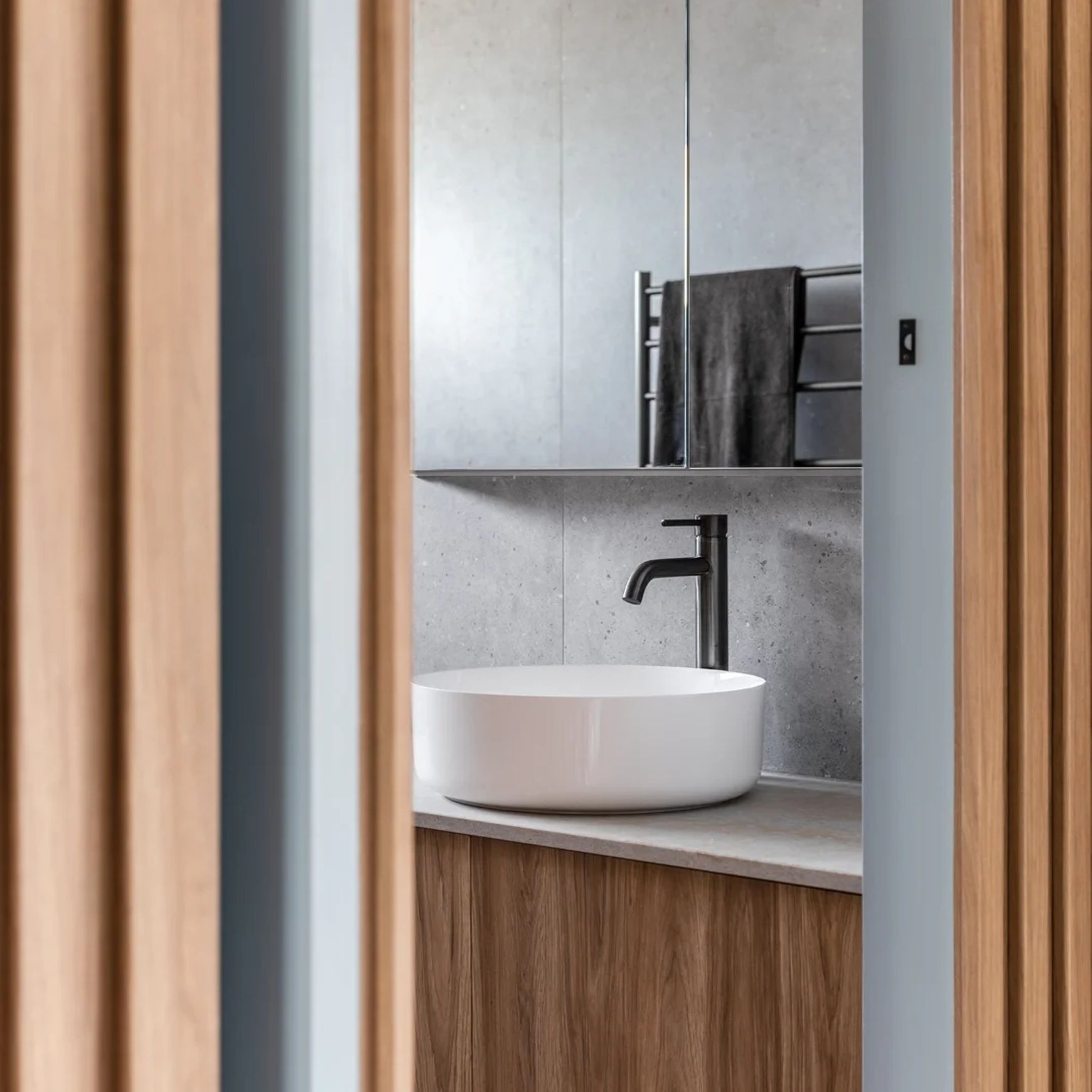 Elysian Extended Basin Mixer - Brushed Gunmetal