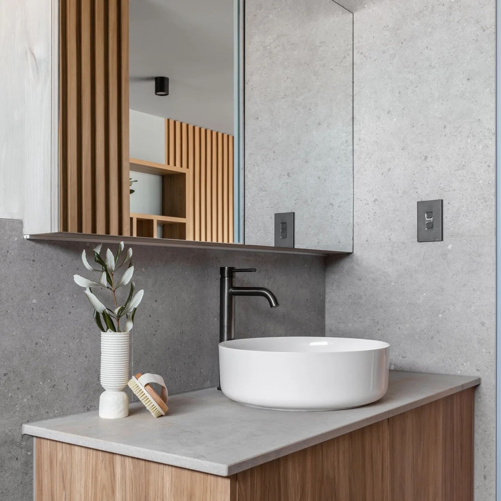 Elysian Extended Basin Mixer - Brushed Gunmetal