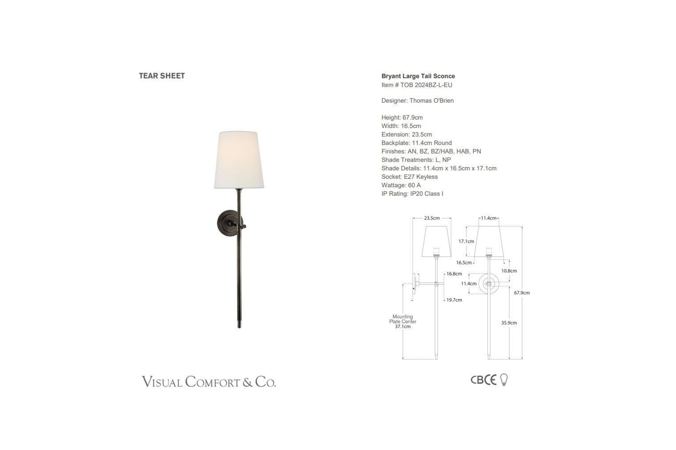 Visual Comfort Thomas Obrien Bryant Large Tail Sconce