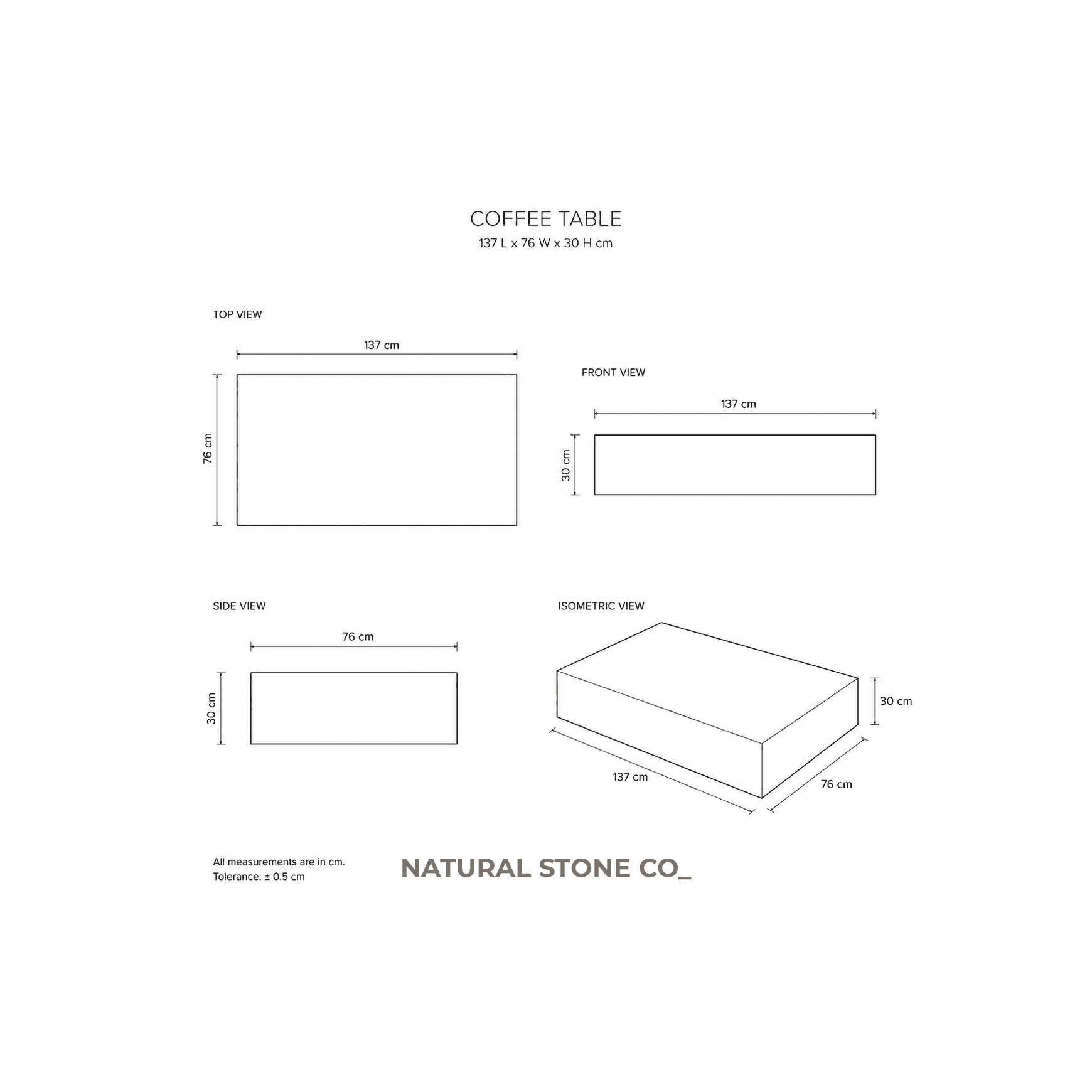 Block Coffee Table - Arabescato Marble