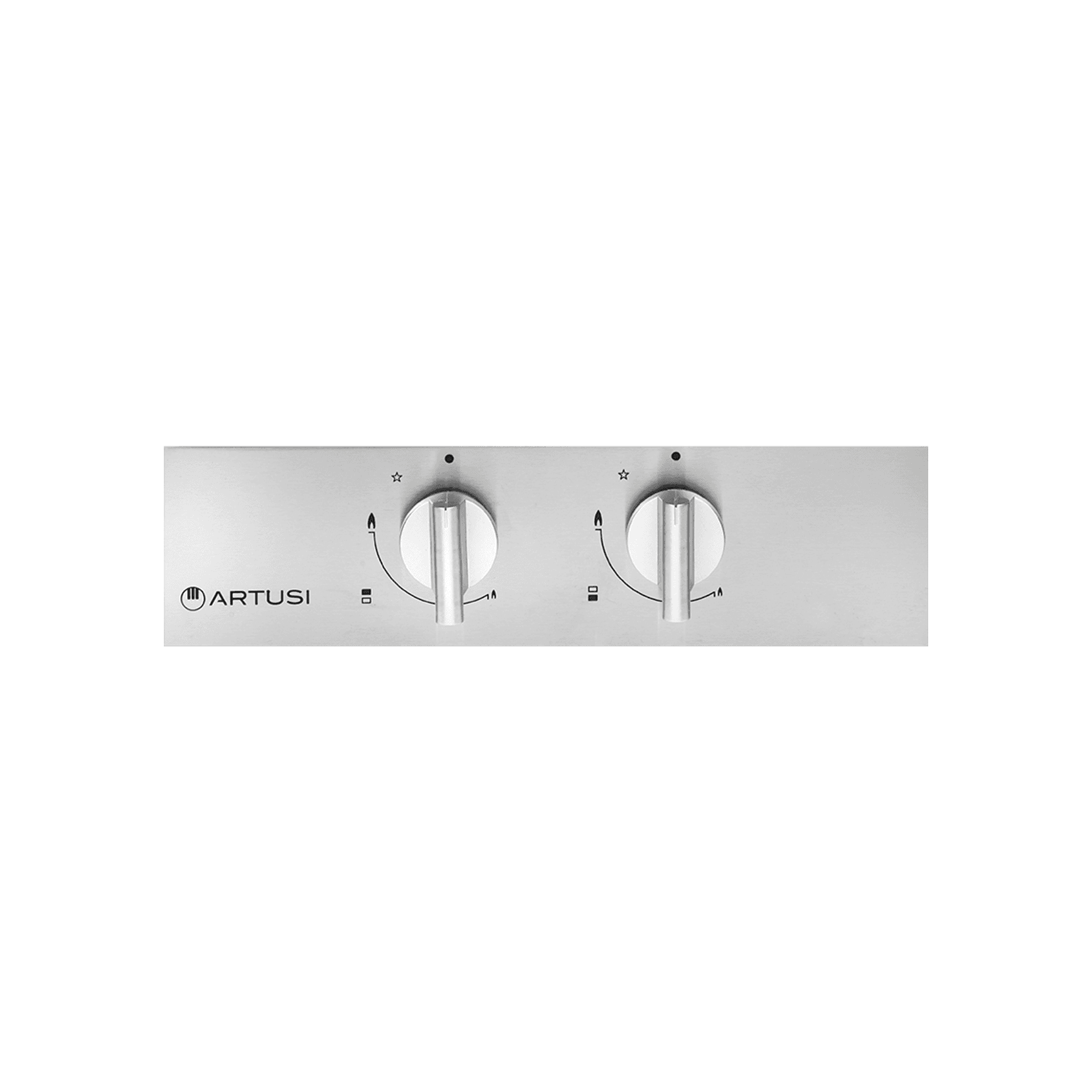 Artusi 30cm Domino Dual Gas Cooktop - With Cast Iron Trivet in Stainless Steel
