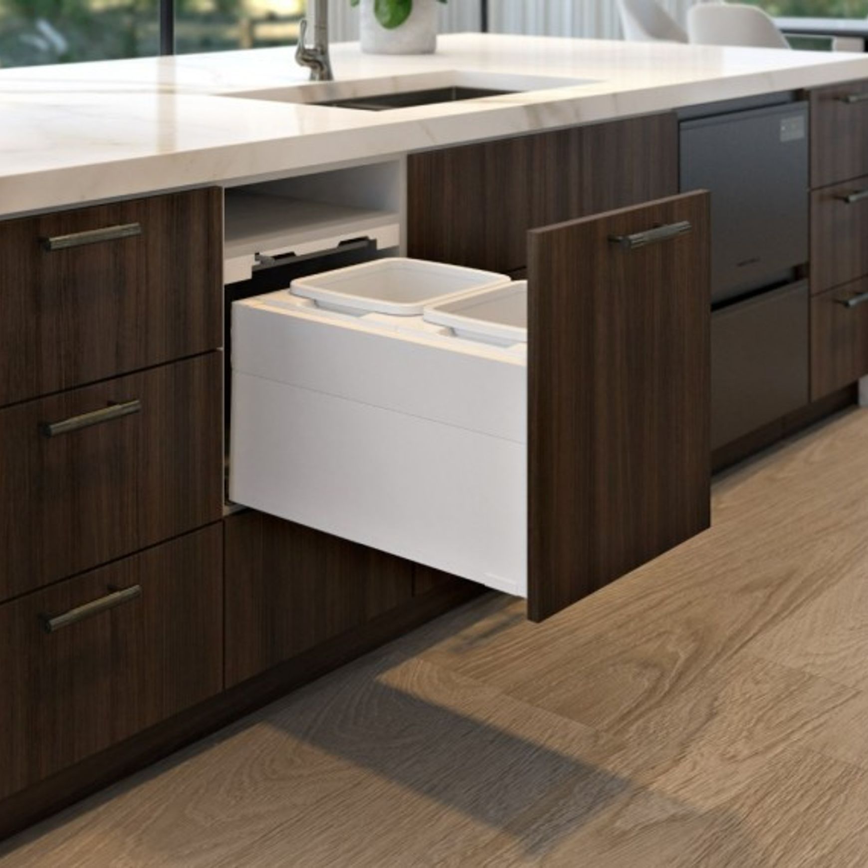 Concelo entro 2x15L for Blum MERIVOBOX 450mm Silk White