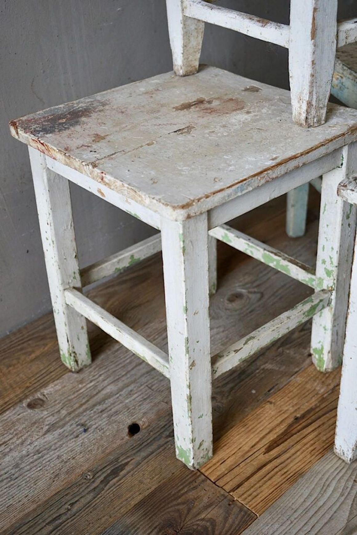 French Rustic Painted Stools