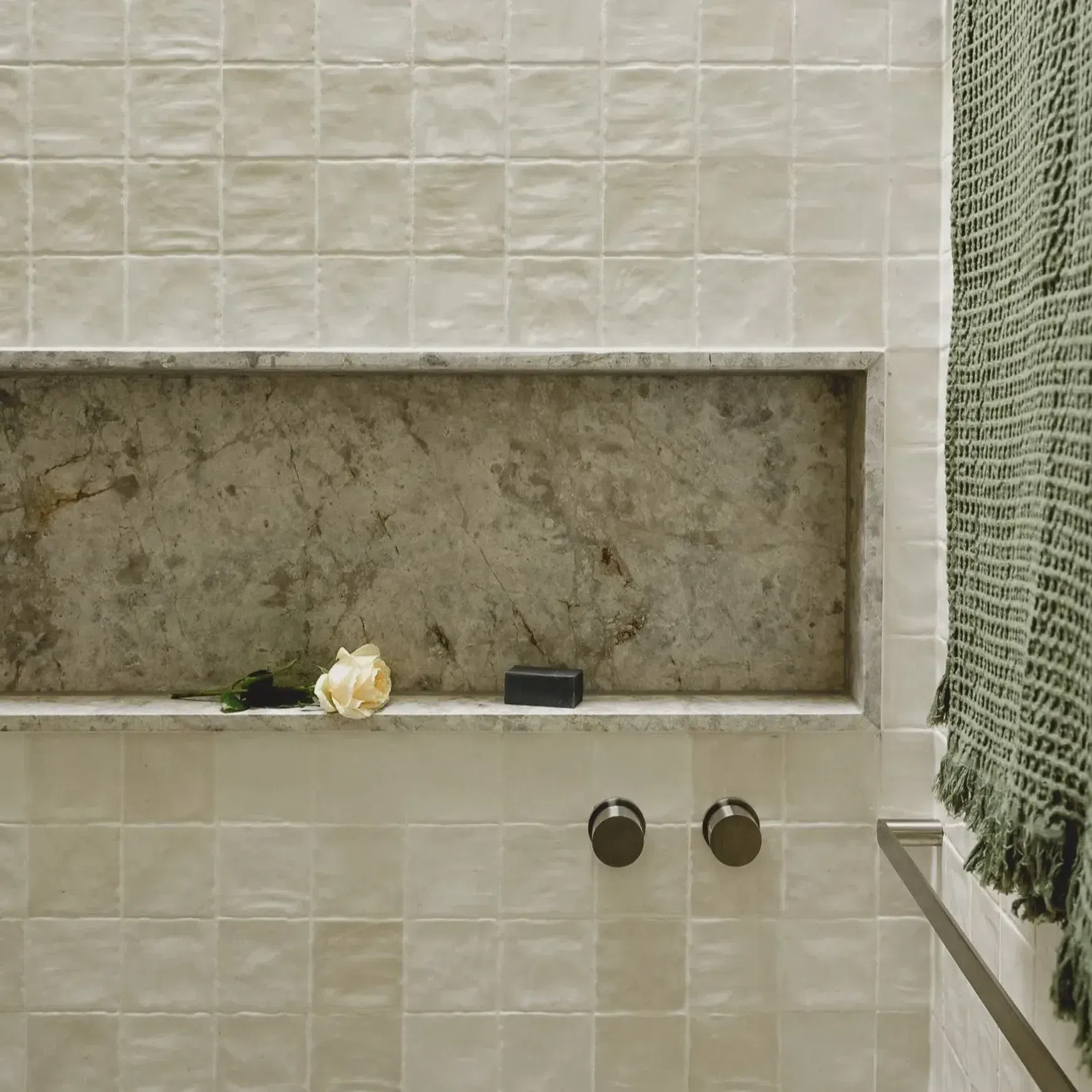 White Square Moroccan Zellige