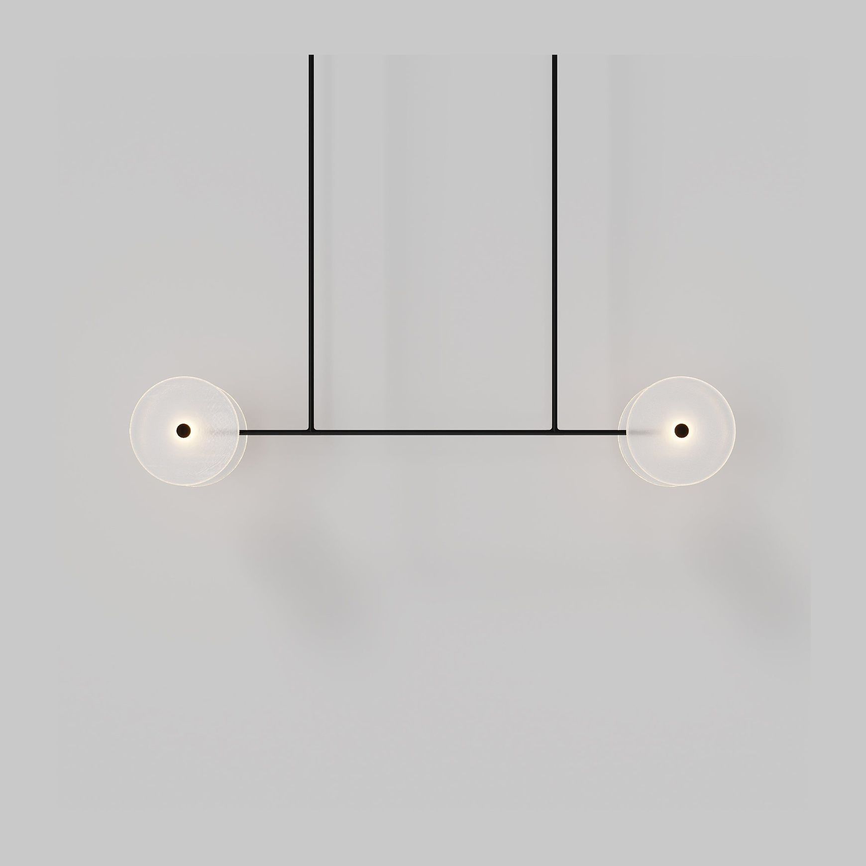 Coral Linear Rod Pendant ( Four Coral Pieces )