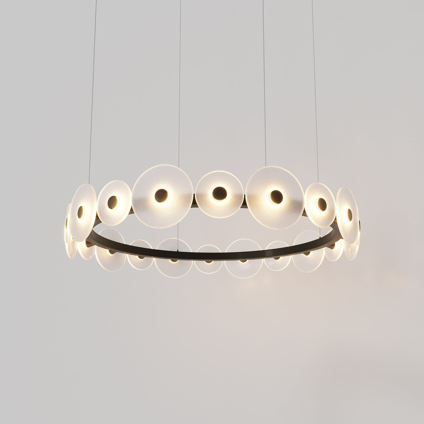 Coral Ring Pendant (20) - Frosted Glass