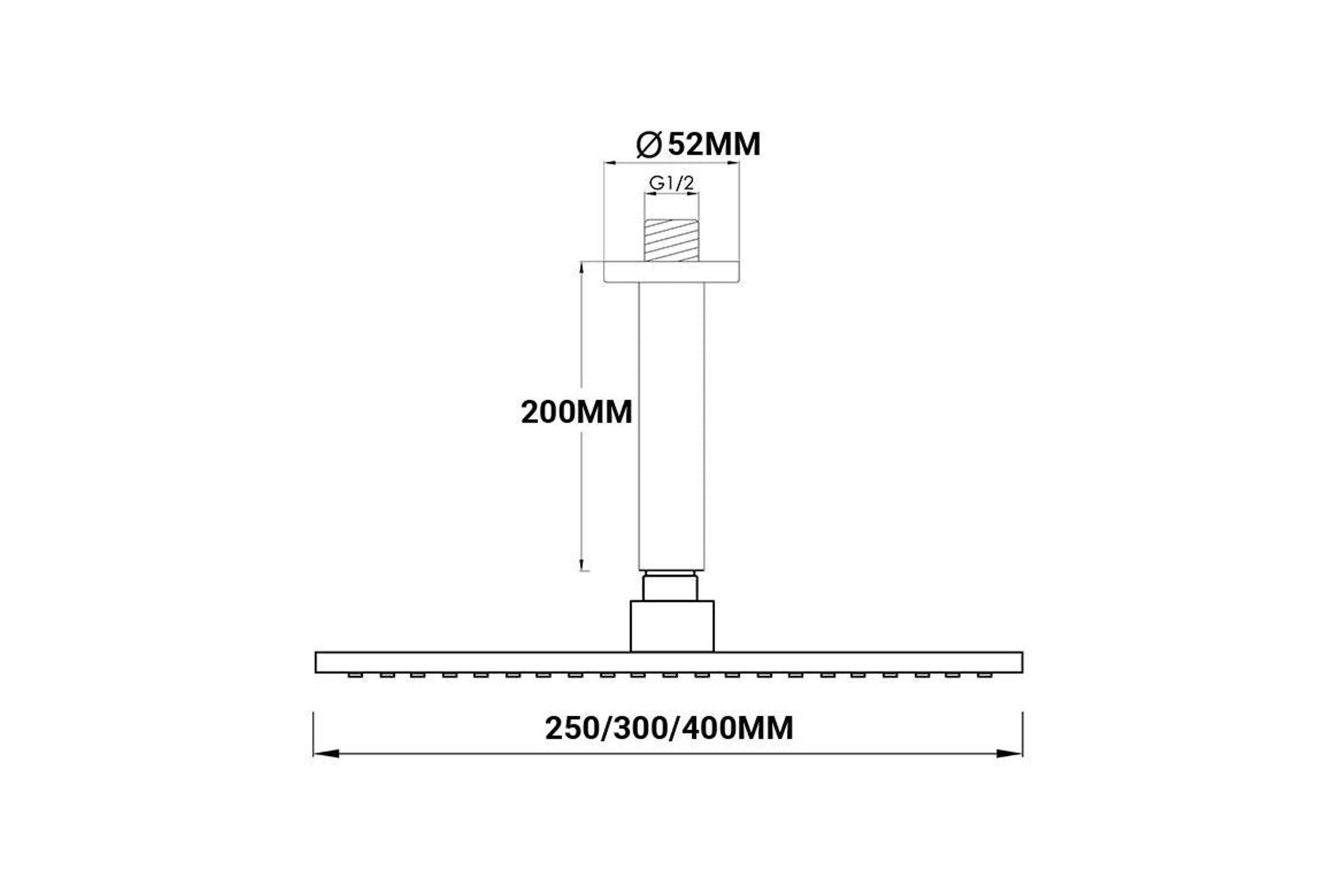 Square Rain Head Range - 3 Sizes