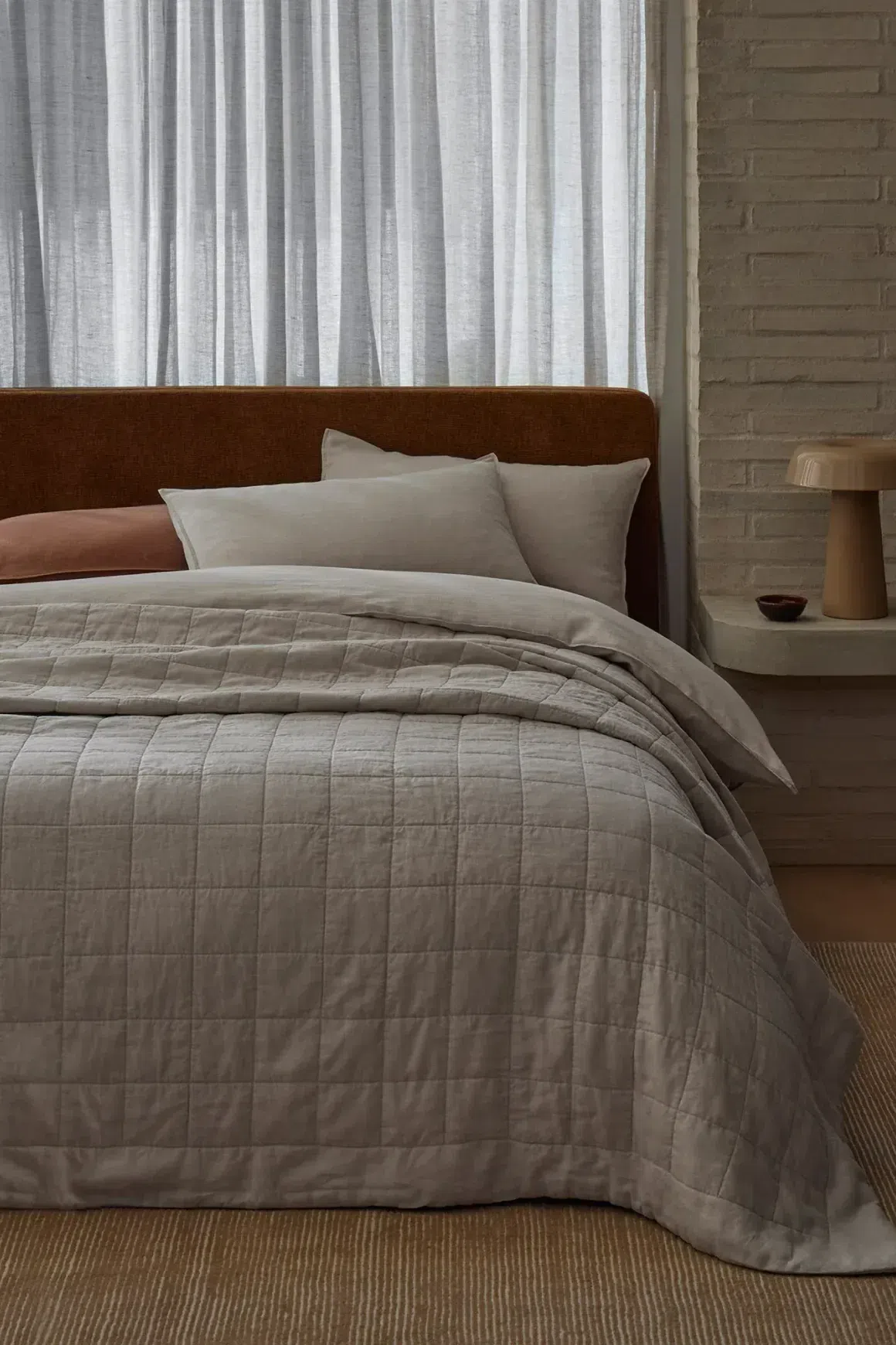 Ravello Linen Coverlet - Bone by Weave Home