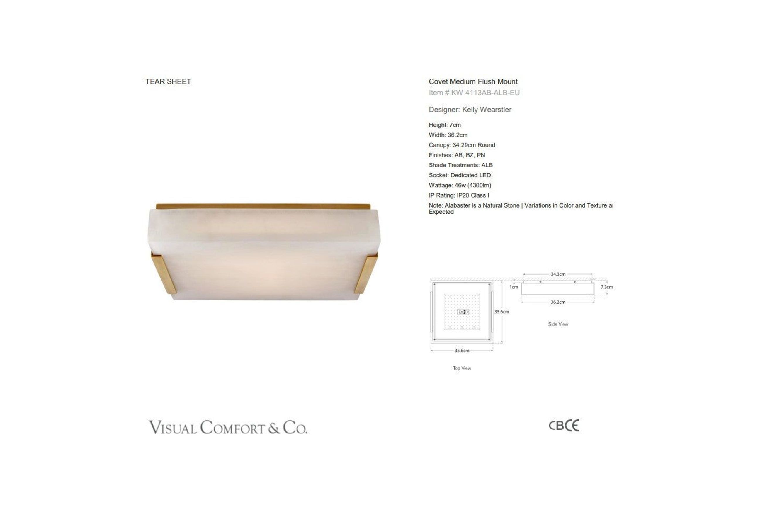 Visual Comfort Kelly Wearstler Covet Medium Flush Mount