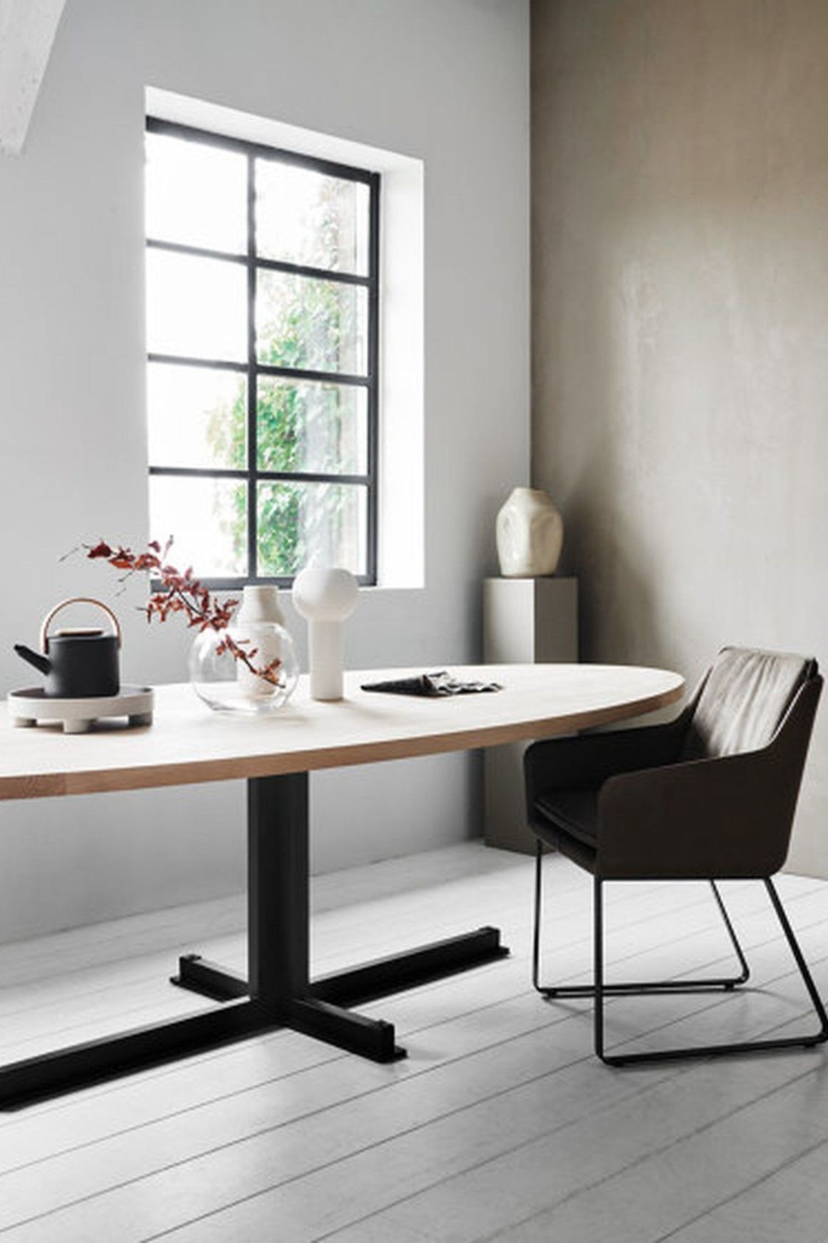 Cross Oval Dining Table