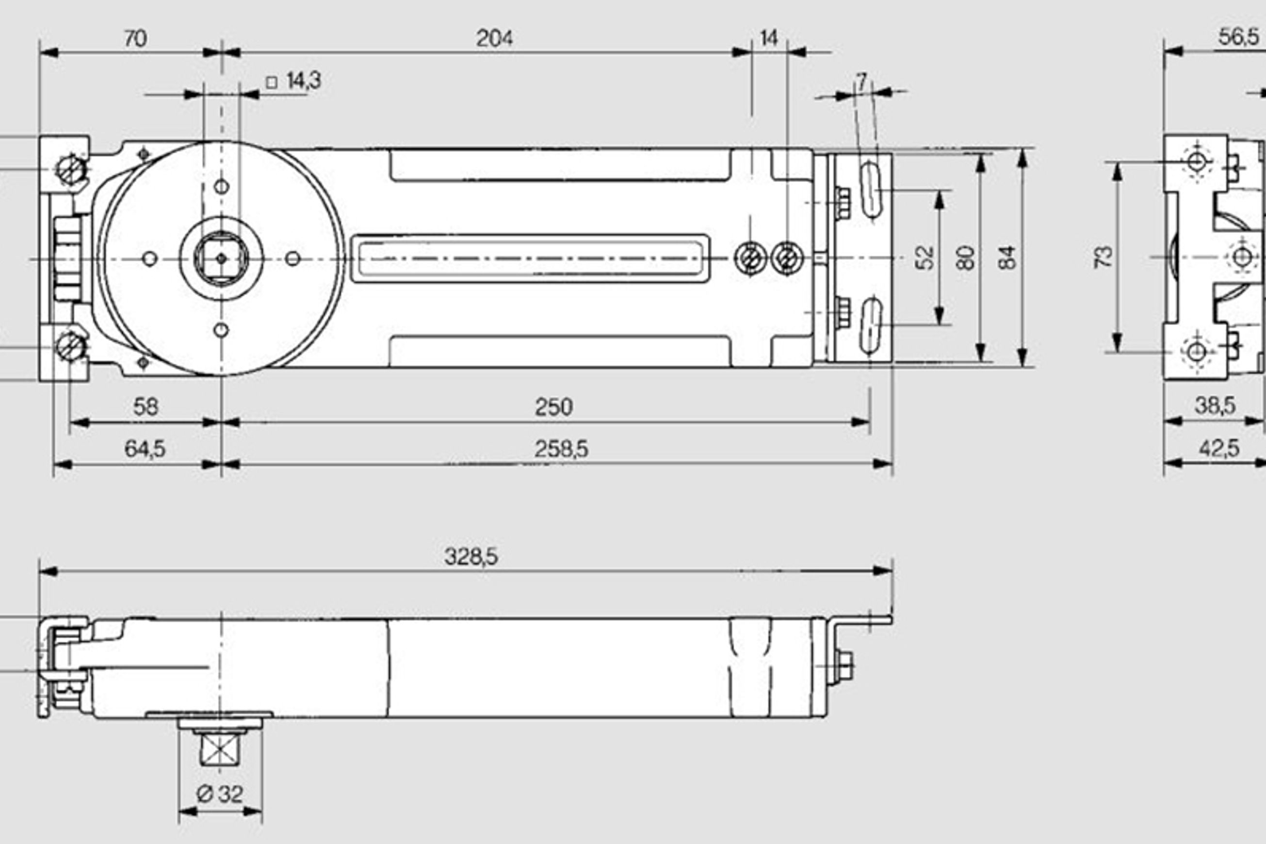 Dorma RTS85 EN4 Transom Concealed Closer Non Hold-Open for Action Doors 85321101