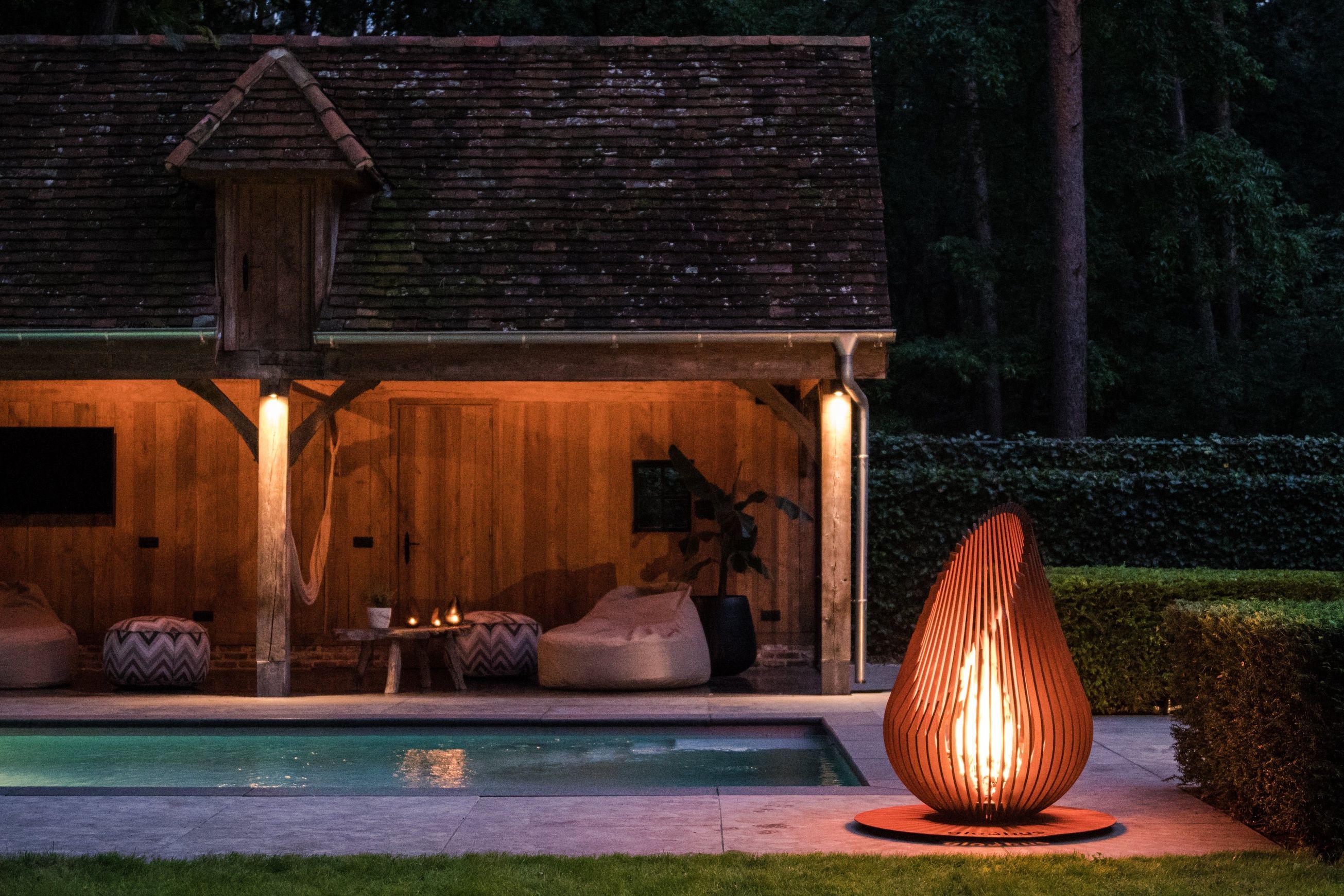 Dewdrop Outdoor Fire Sculpture