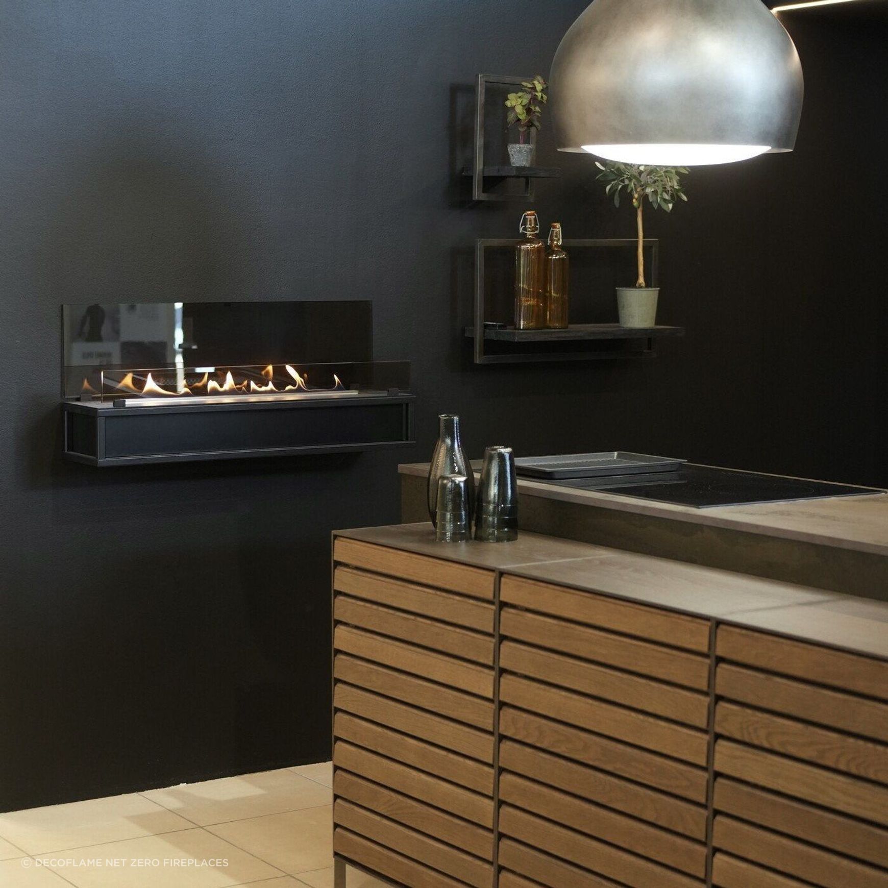 Decoflame Torino Wall Mounted BEV Net Zero Fireplace