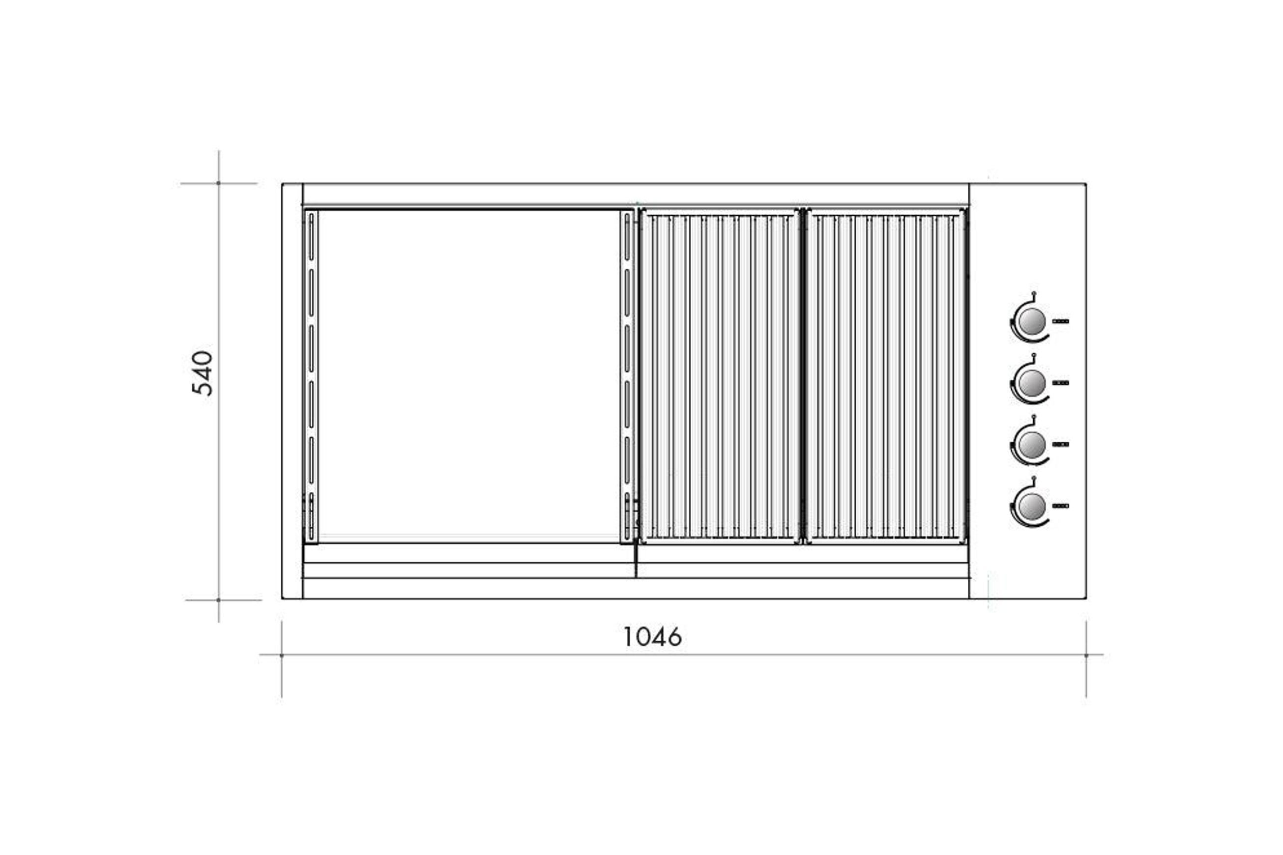 Artusi 104cm 4 Burner Built-In Gas BBQ - Black