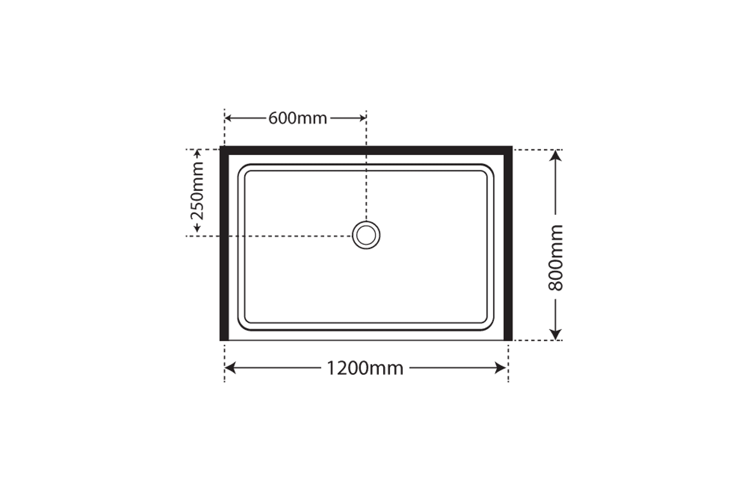 Premier Frameless Alcove Sliding Door Shower 800x1200x800