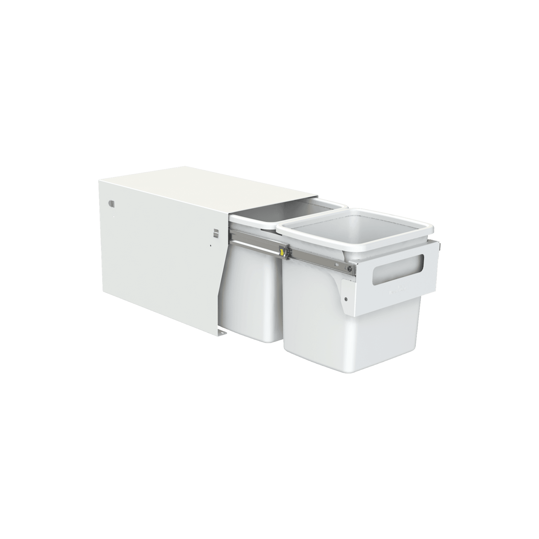 Compact Floor Mount 2 x 15L | Handle Pull | White