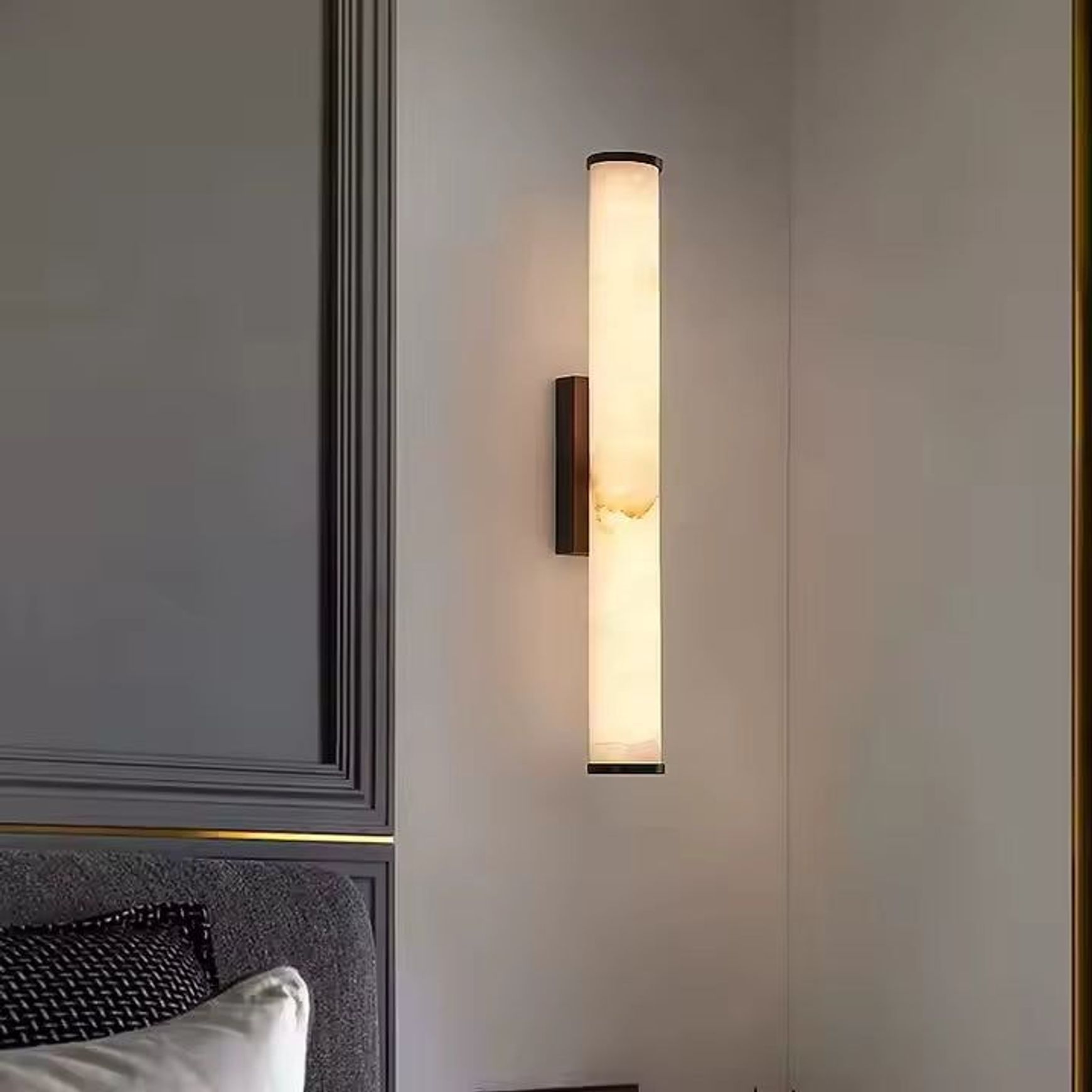 Natural Marble Cylinder Wall Sconce