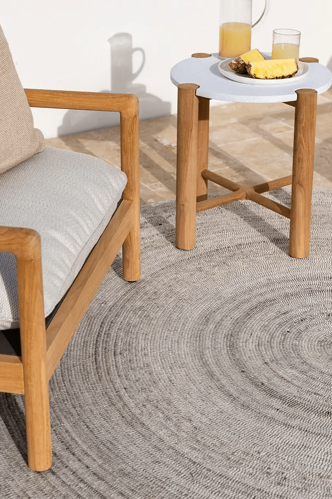 Baya Palm Cove Round Rug - Sand | Indoor or Outdoor