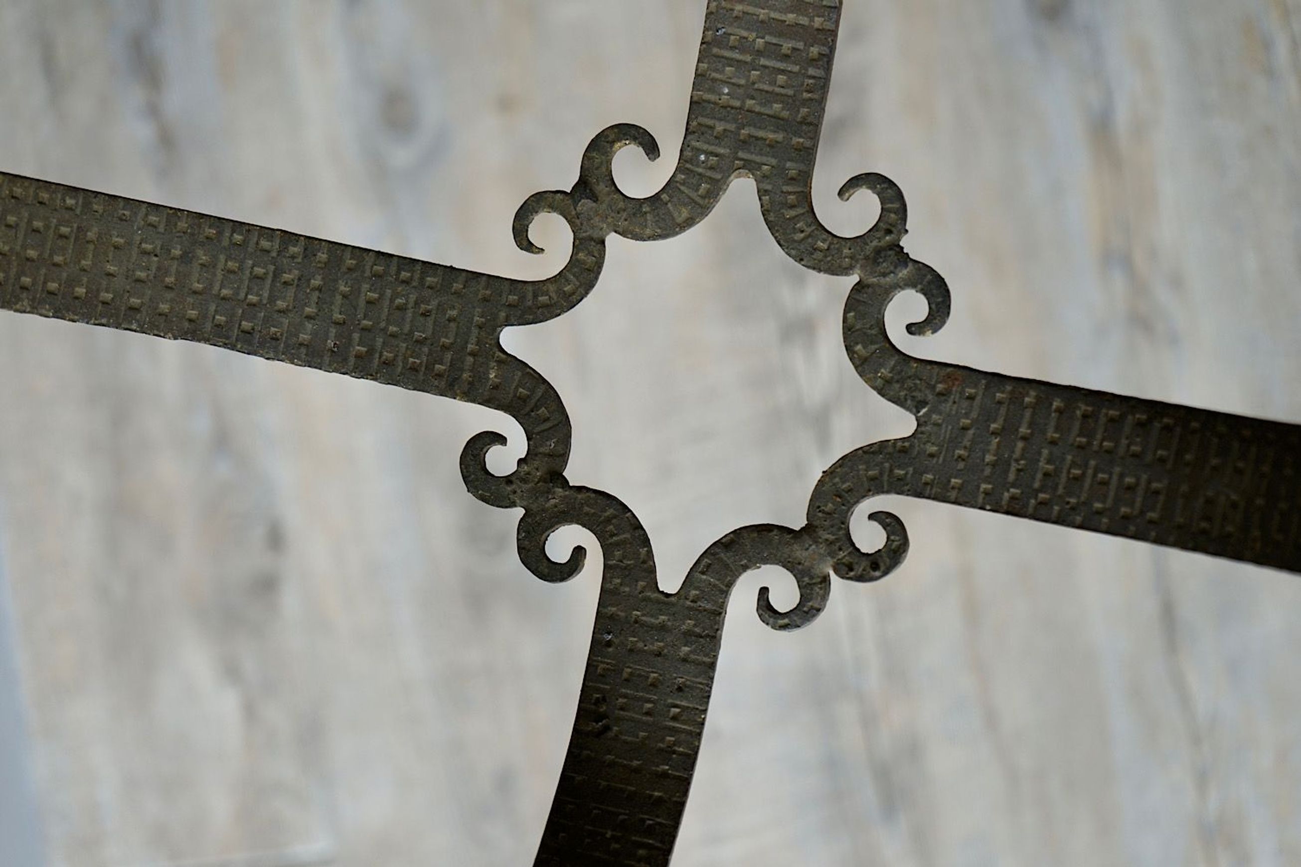 French Gilded Iron Chandelier