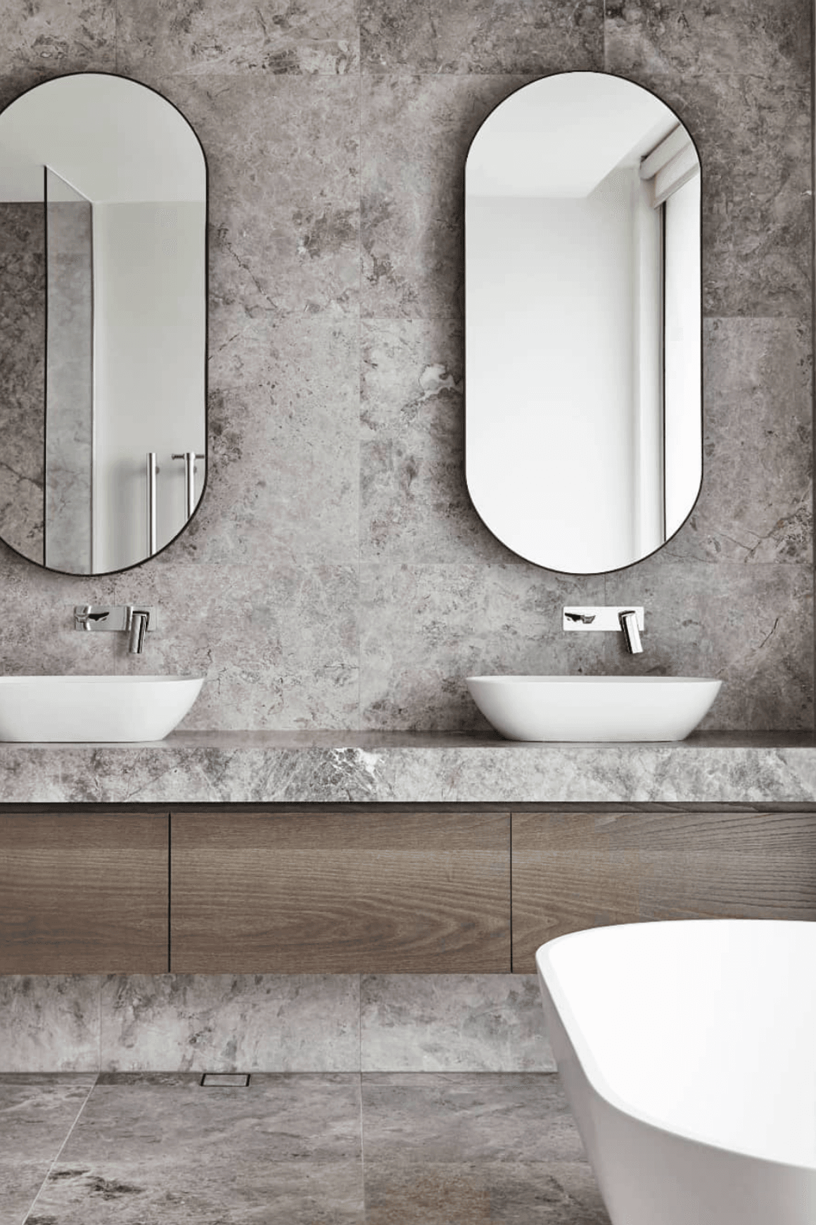 Oval Stone Basin Matte White Justina STB12