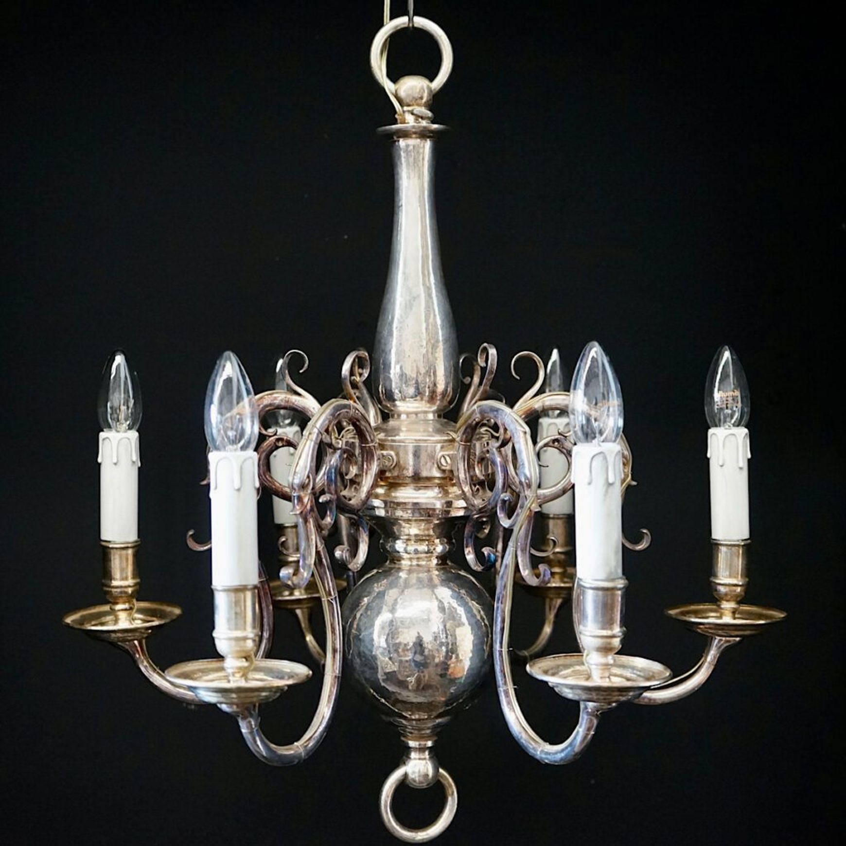Antique French Silvered Chandelier