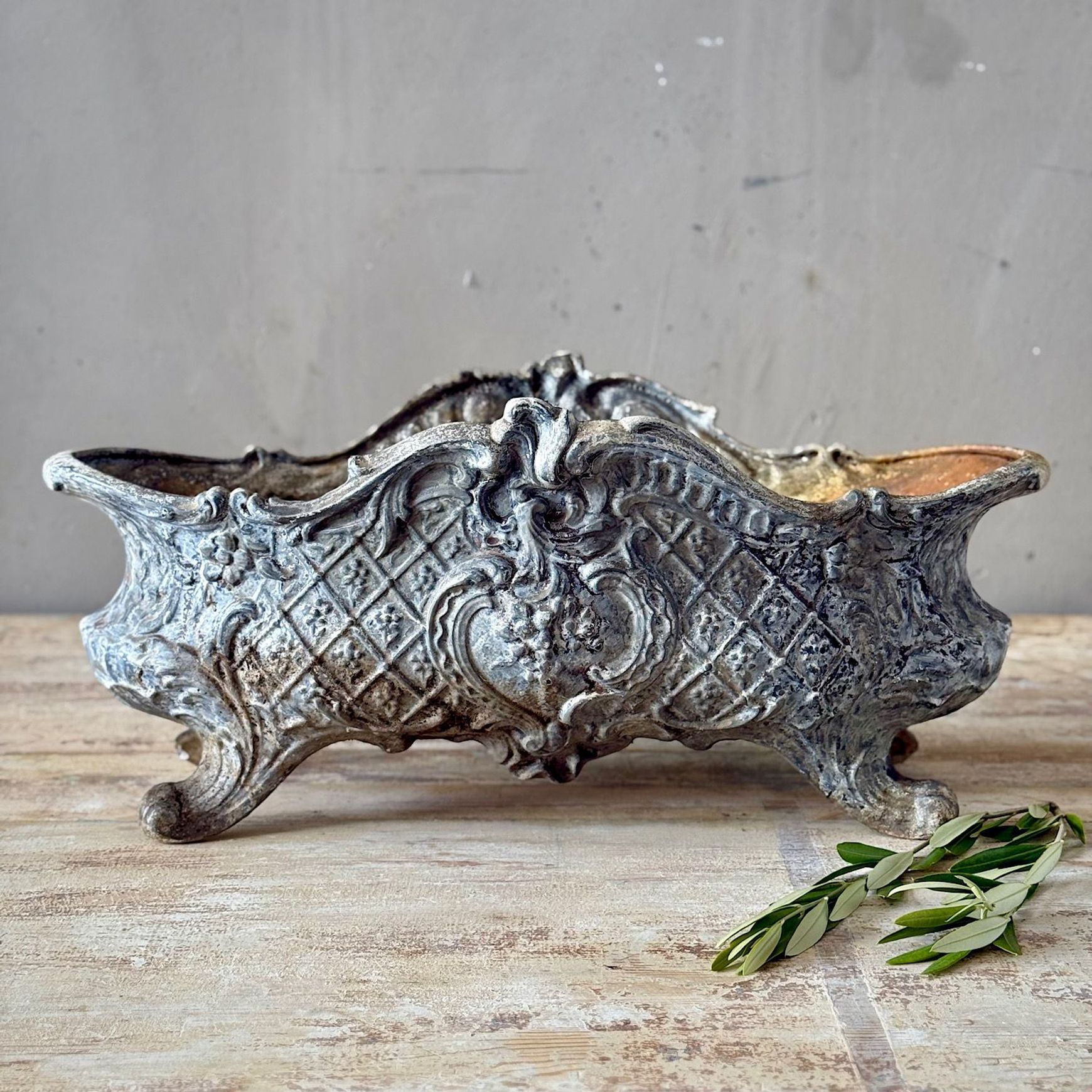Large French Cast Iron Planter