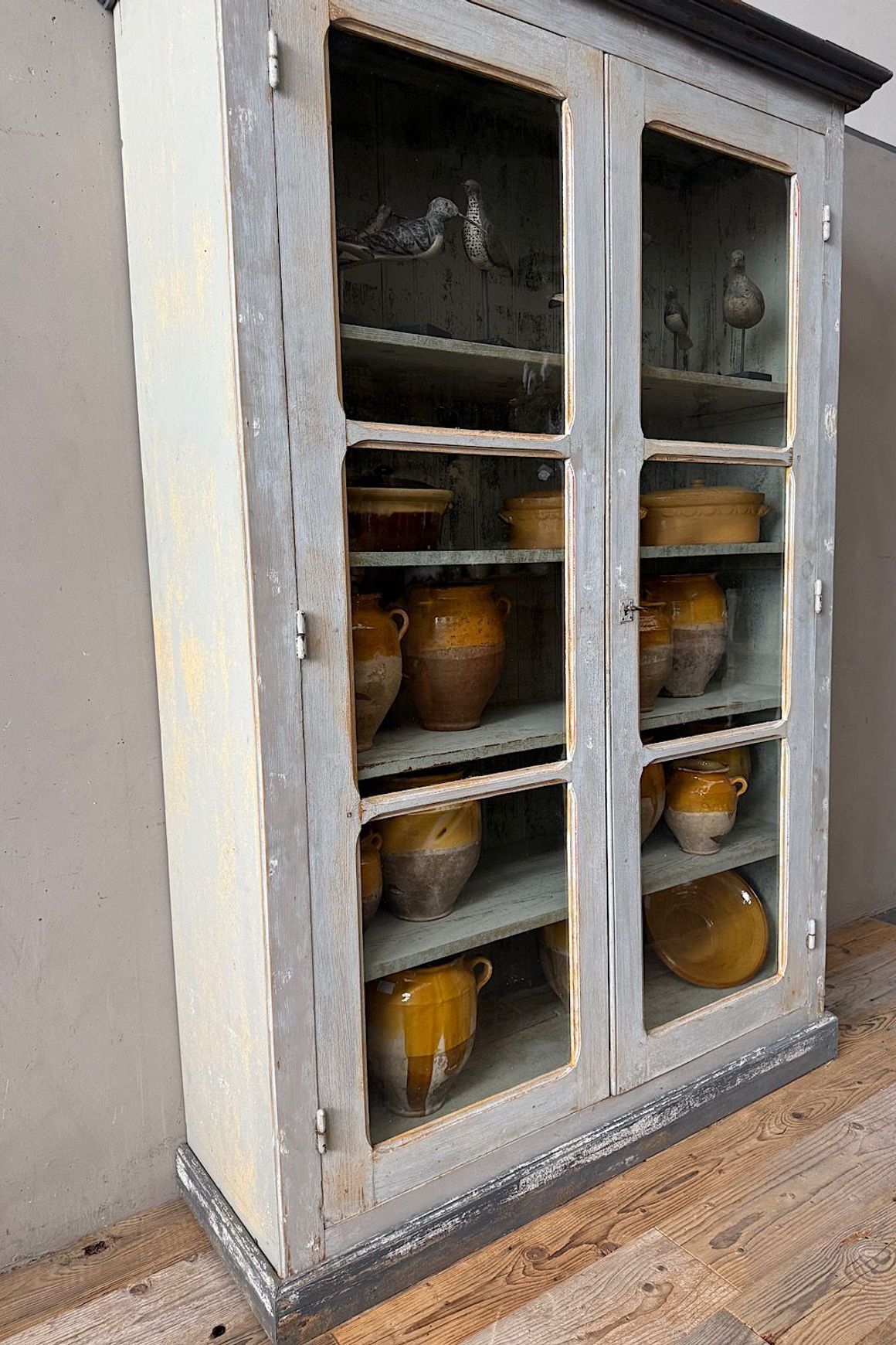 French Painted Display Cupboard