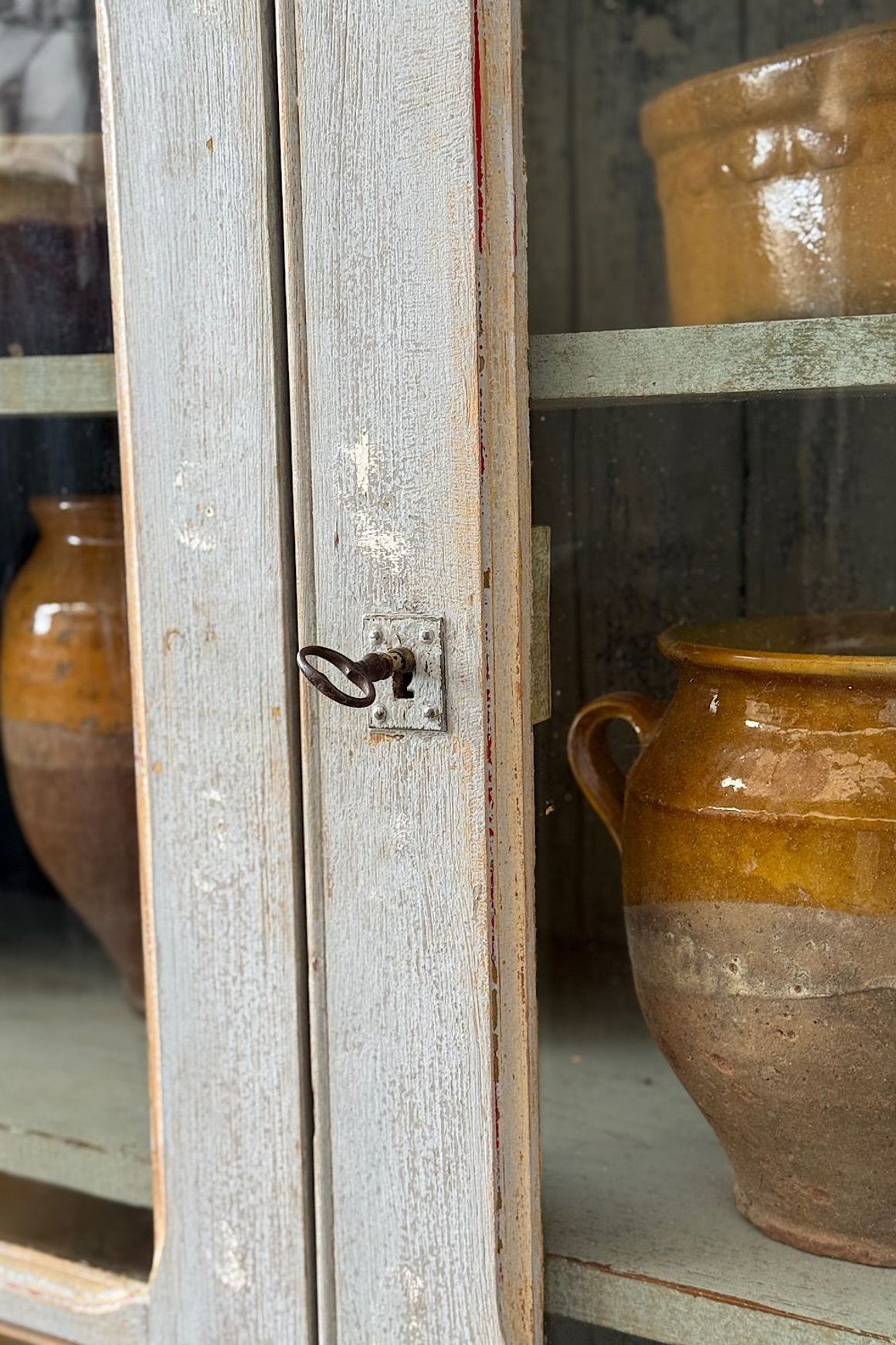 French Painted Display Cupboard