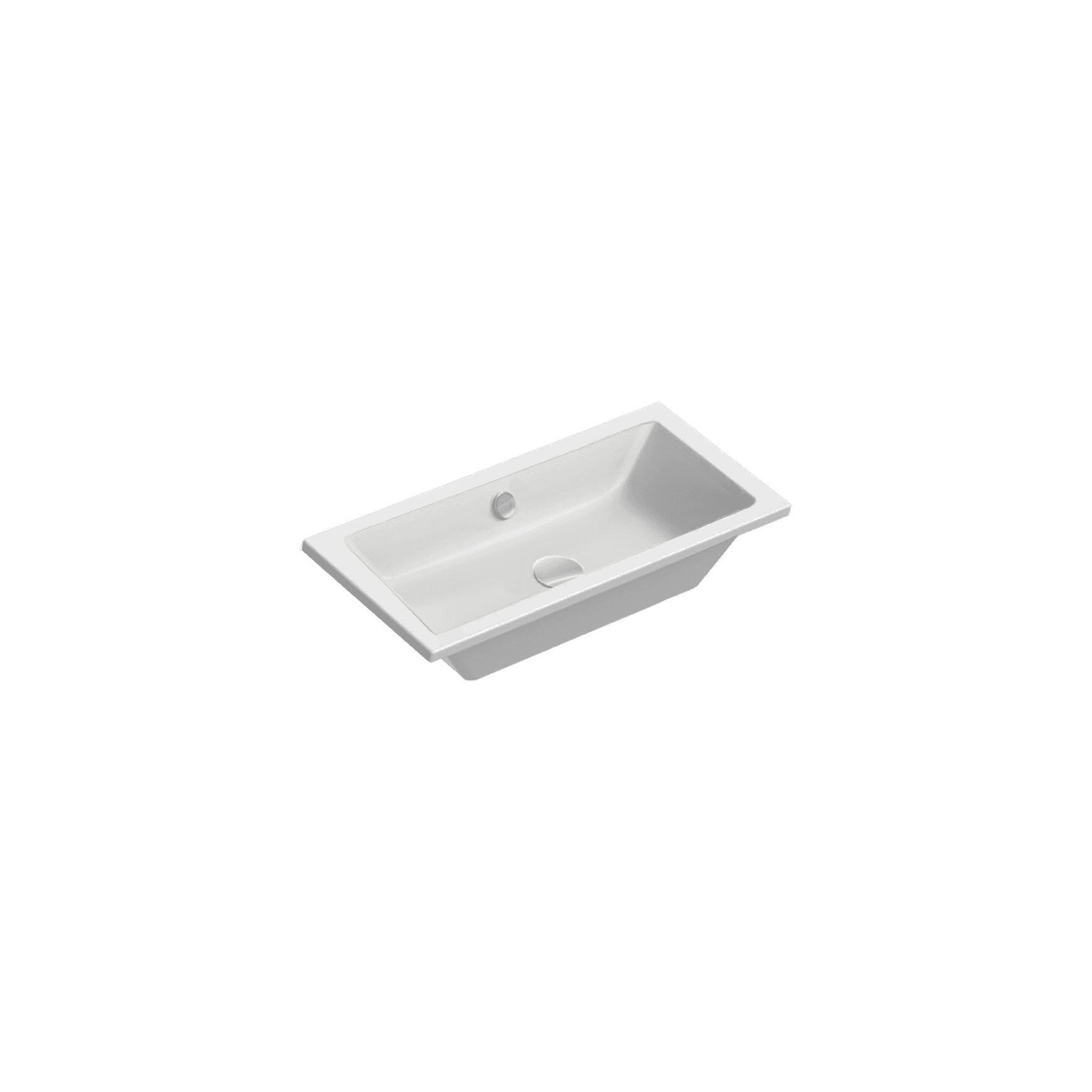 Kube X 80 Inset Basin Matt Gloss White