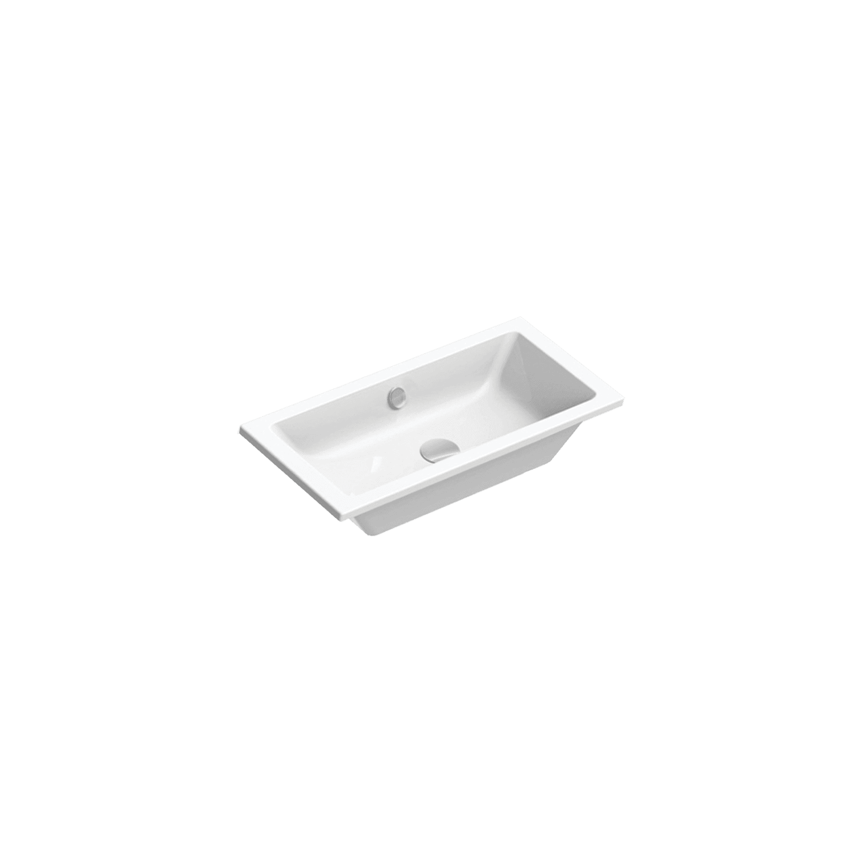 Kube X 80 Inset Basin Gloss White