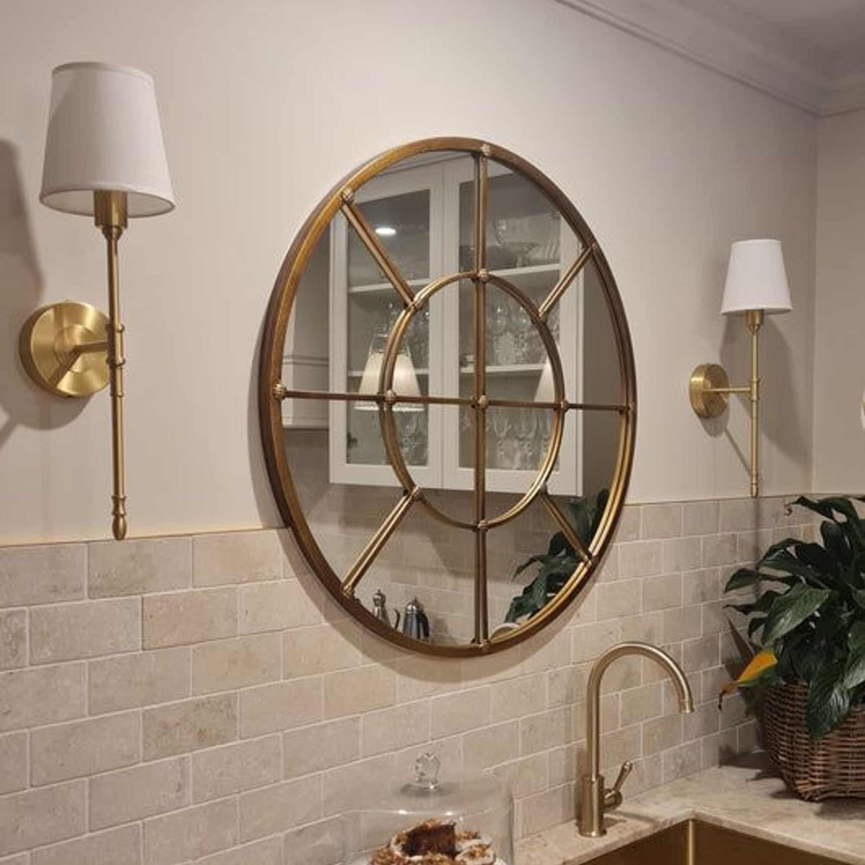 French Styled Round Mirror