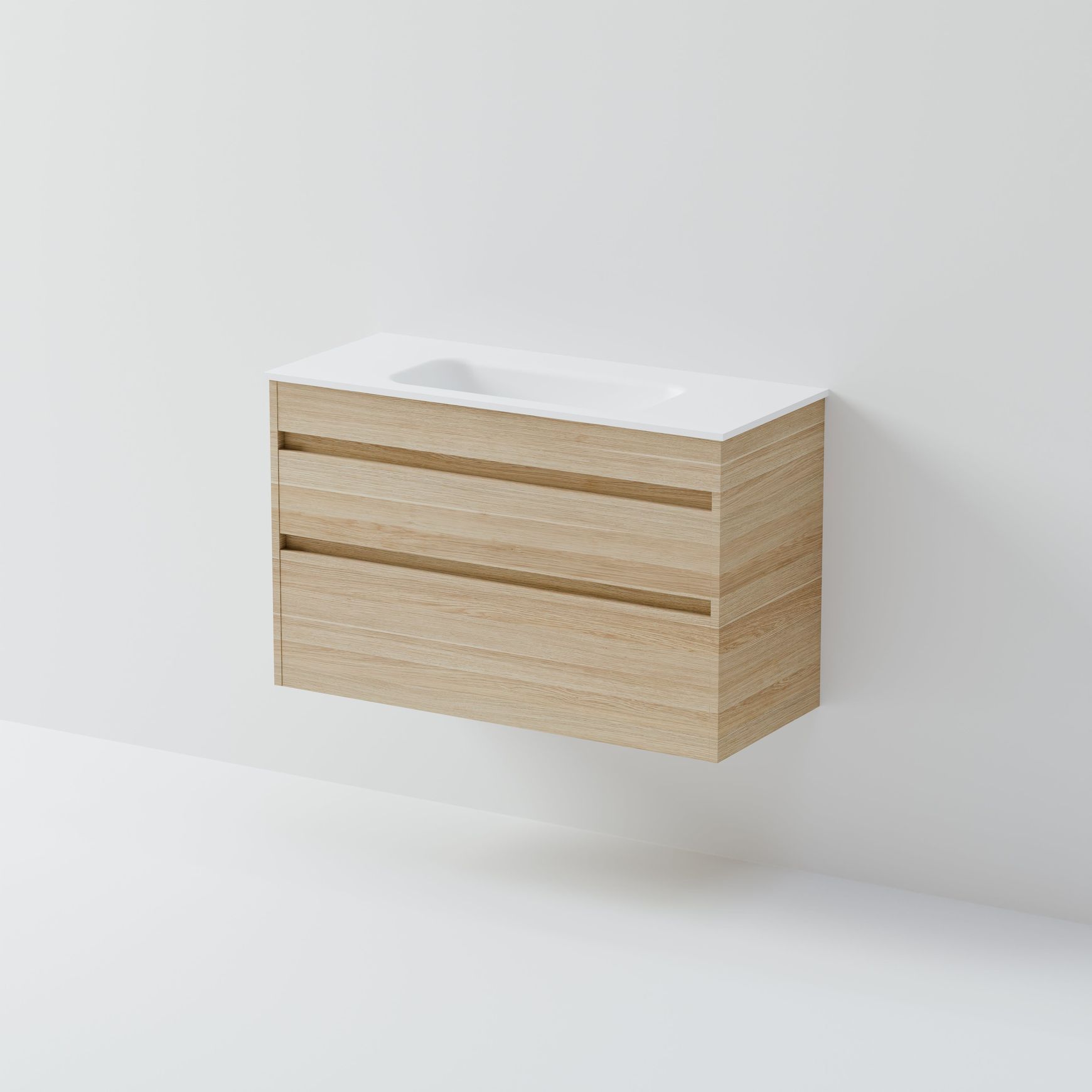 Luxe 900 Slim Wall Hung Vanity |  2 Drawer